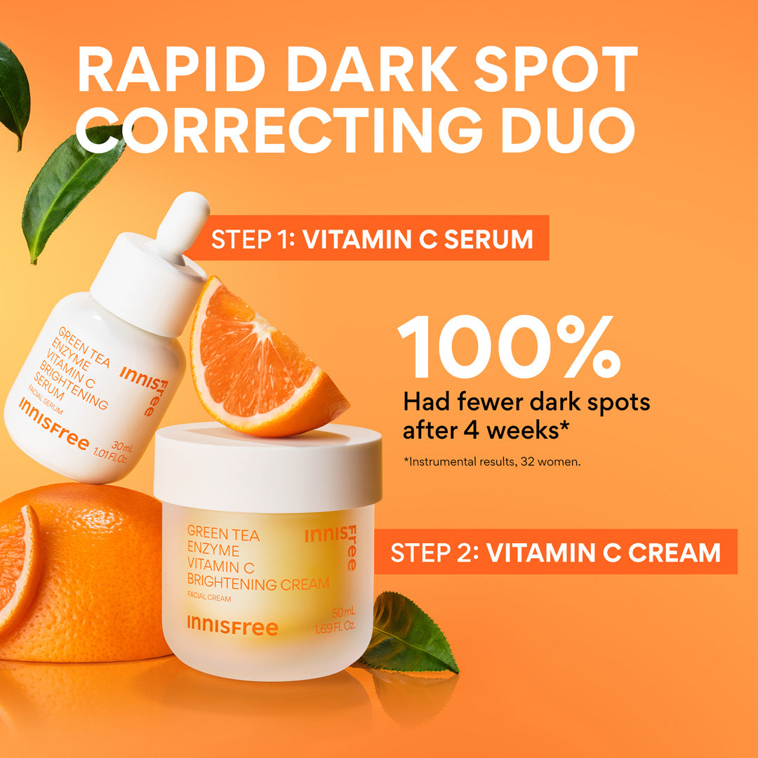 Green Tea Enzyme Vitamin C Brightening Gel Cream - Antioxidant & Hydrating Face Moisturizer for Glowing Skin | Day & Night Use for All Skin Types