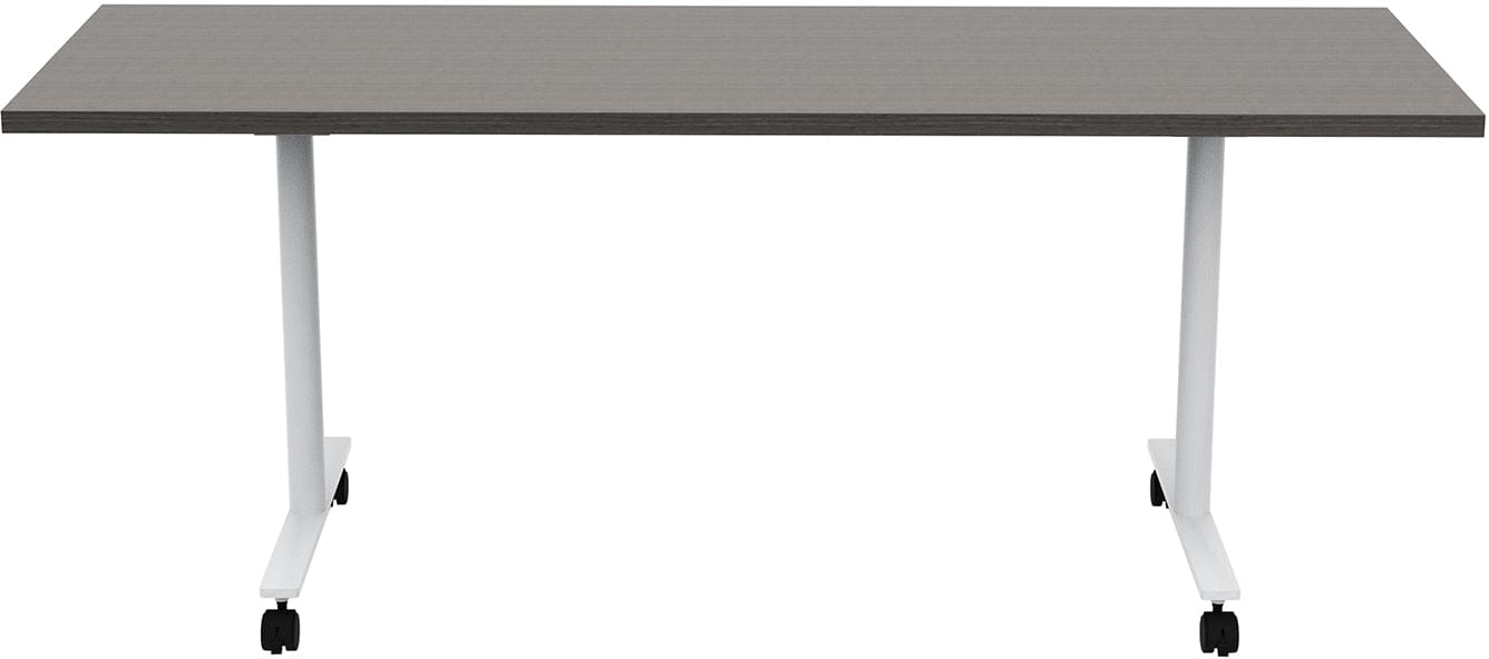 Safco JURNI 72 x 24 Inch Mobile Flip Table with Locking Casters - Adjustable Height Workstation for Office, Classroom, or Home Use [JN7224NFLPCA]