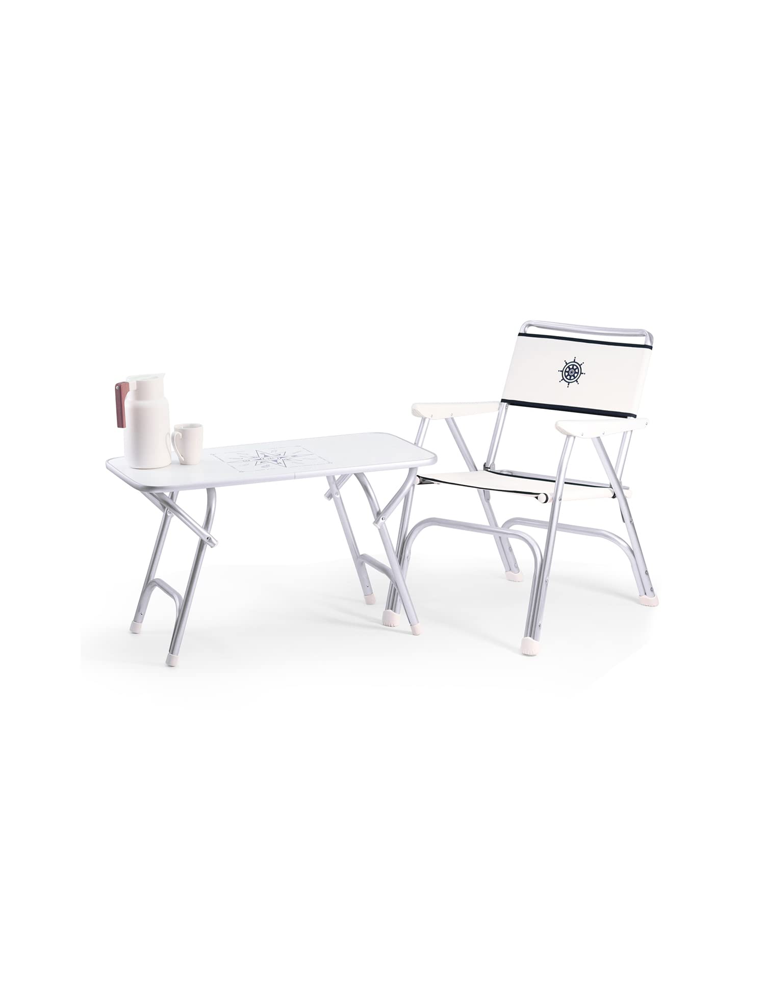 FORMA MARINE Folding Boat Table - White Melamine Surface, 34.7