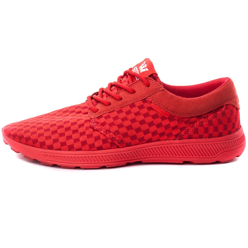 Supra Hammer Run Unisex Low-Top Sneakers - Red Athletic Shoes for Men & Women - Size 9 UK (44 EU) - Casual Streetwear, Skateboarding & Everyday Comfort