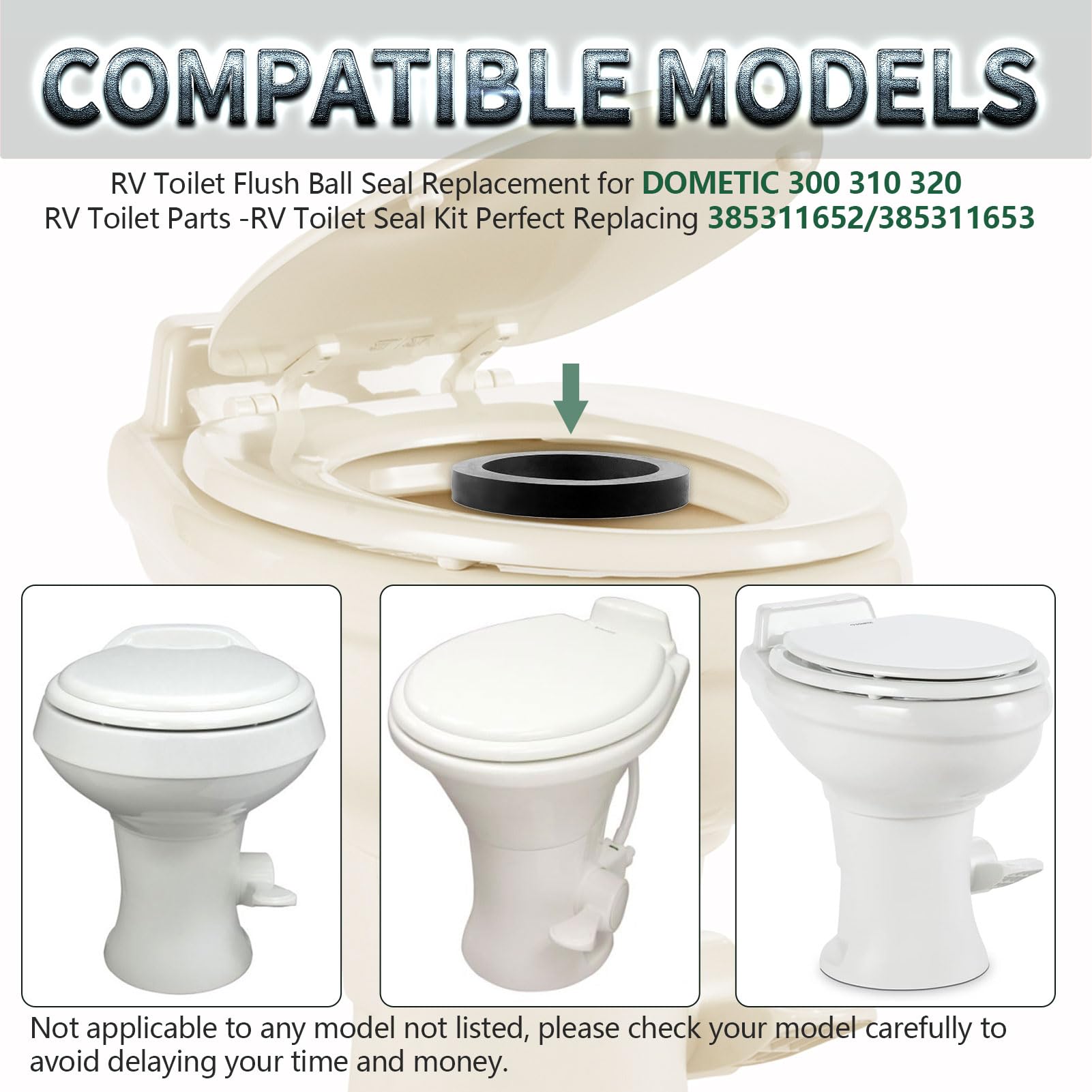 Dometic 300/310/320 RV Toilet Seal Replacement Kit - 385311652 Base Gasket & Mounting Hardware for Leak Repair | Perfect for Camper, Motorhome & Travel Trailer Toilet Maintenance
