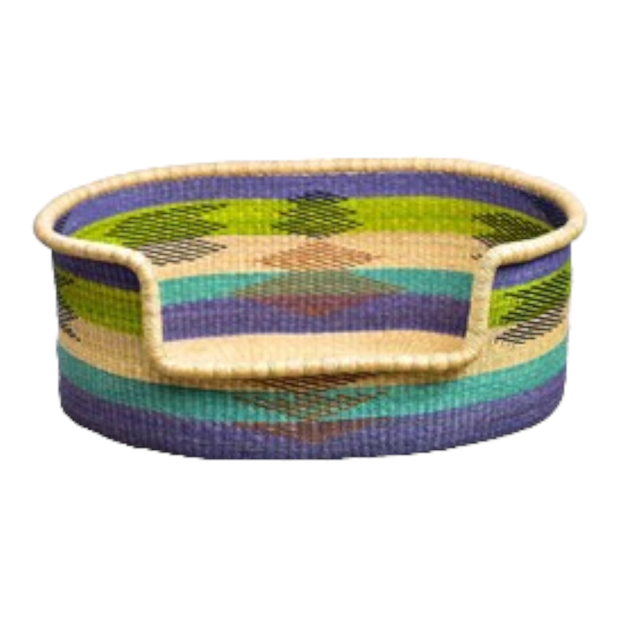 3 Inch Thick Mattress Dog Bed - Handwoven Wicker Puppy Basket Bed - Eco-Friendly Handmade Pet Furniture for Small to Medium Dogs | Perfect for Living Room, Bedroom & Pet-Friendly Spaces