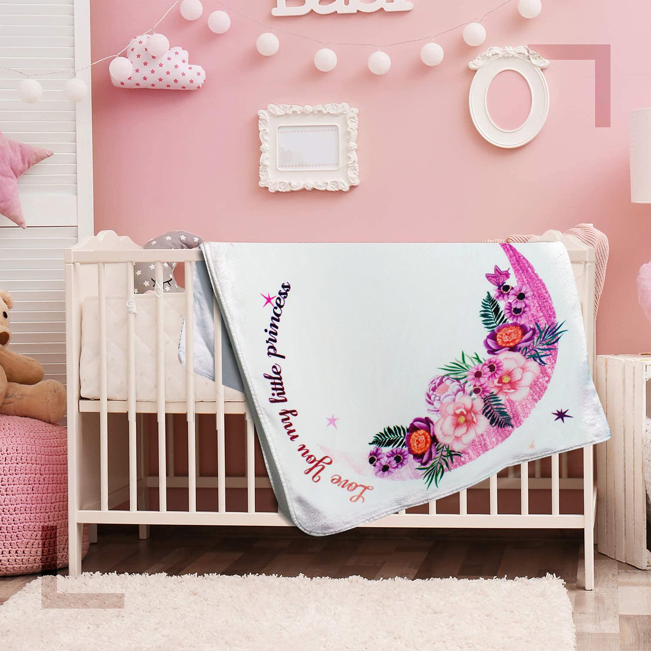 Floral Moon Baby Milestone Blanket - 50