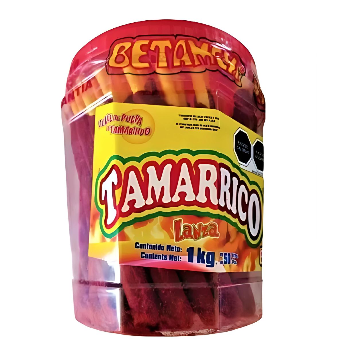 Betamex Tamarico Chile Jar | 50 Count Tamarind Candy in Resealable Tub | Sweet & Spicy Mexican Treat for Parties, Snacking & Gifting