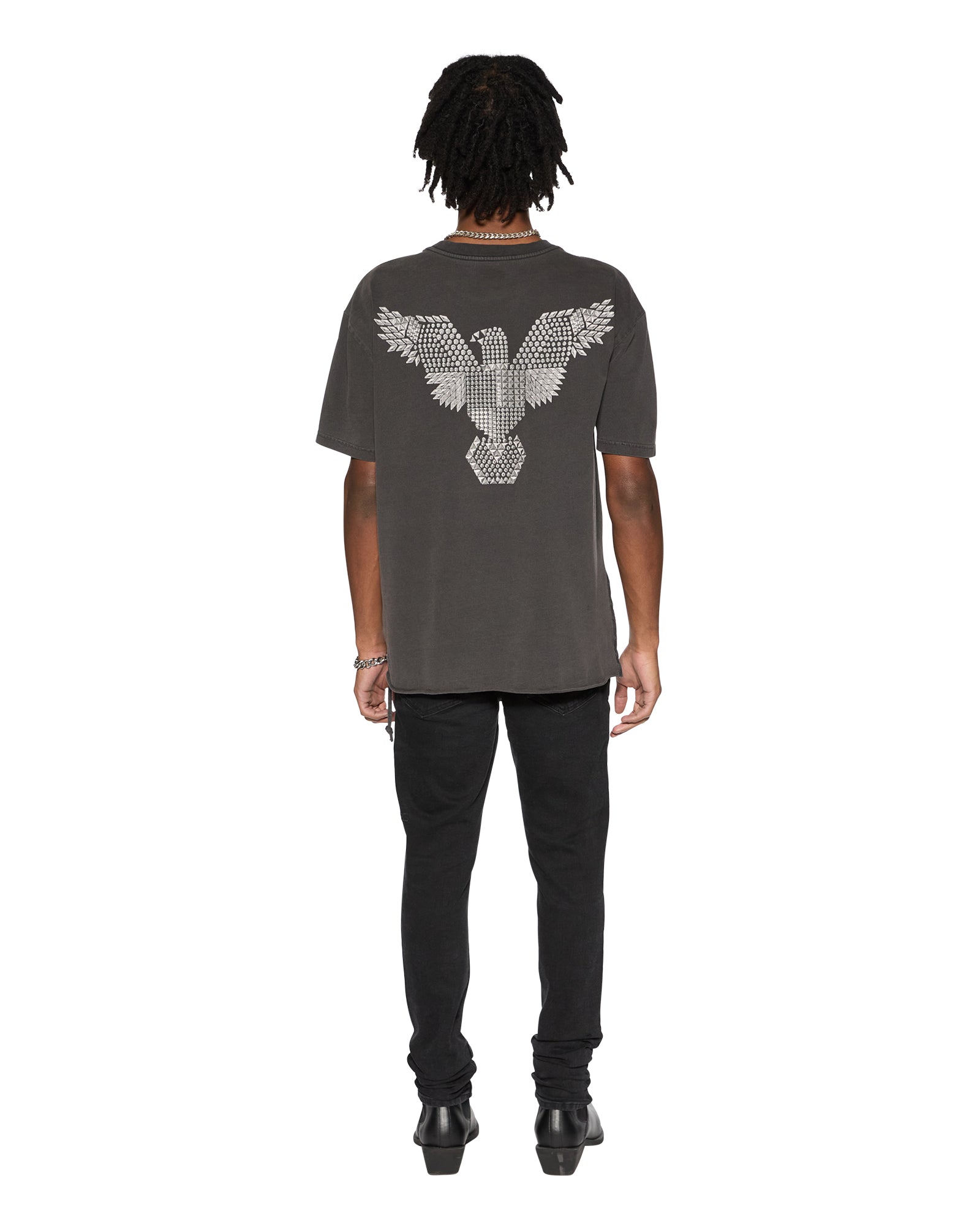 EAGLE BIGGIE SS TEE FADED BLACK - Men's Vintage Graphic T-Shirt - Soft Cotton Short Sleeve Casual Shirt for Streetwear & Everyday Wear
