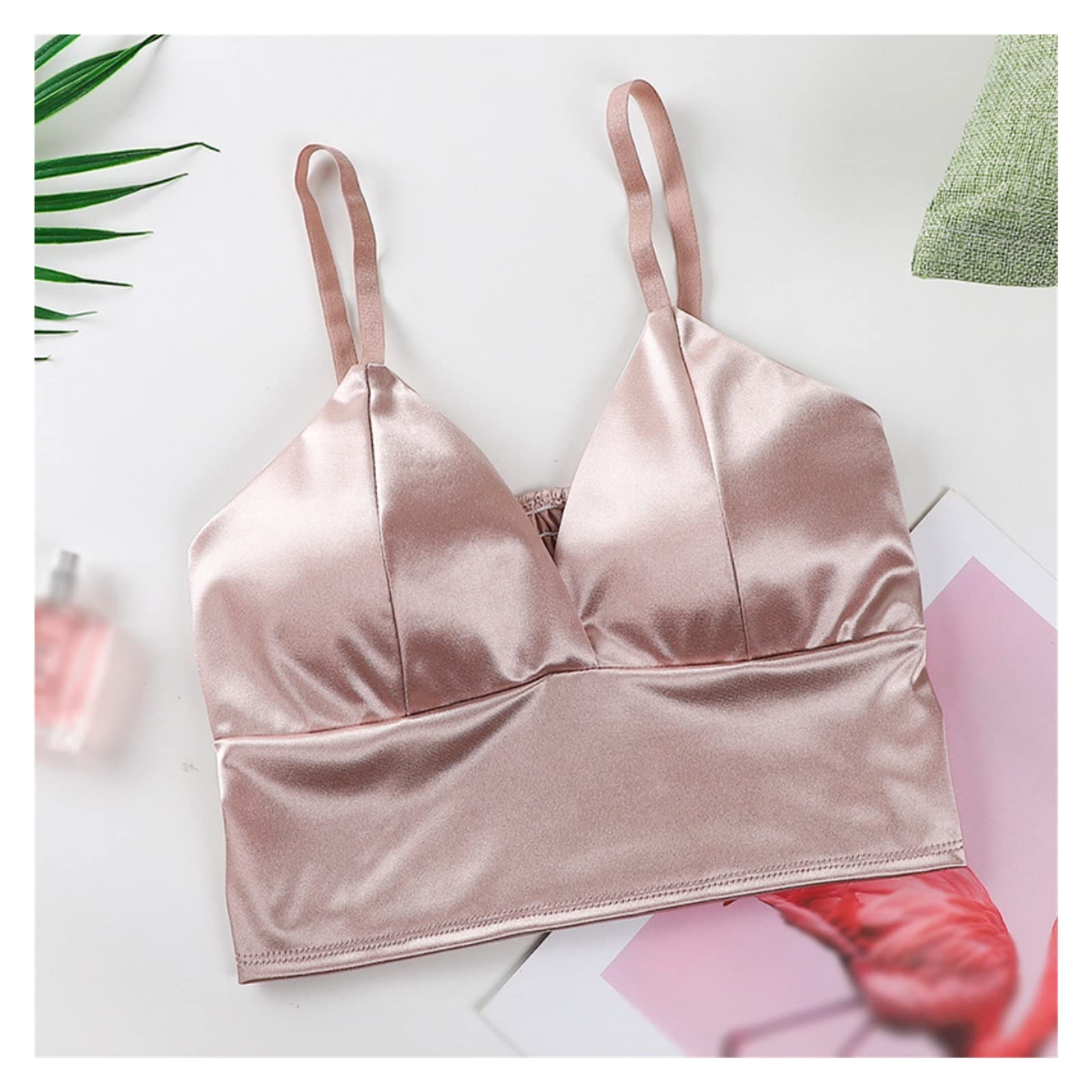Wireless Tube Tops for Women - Summer Sleeveless V Neck Camisole Lingerie with Beauty Back Design (Bust 62-90cm) - Perfect for Beach, Yoga, and Casual Wear