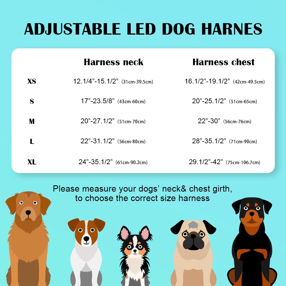 BSEEN Rechargeable LED Dog Harness - No Pull Reflective Safety Vest with Light Up Collar for Night Walking, Pink Large - Perfect for Evening Jogs, Dog Parks & Outdoor Adventures