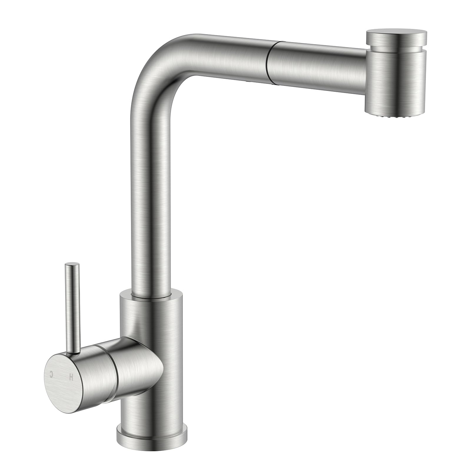 Fapully Brushed Nickel Bar Sink Faucet - Single Hole Modern Wet Prep Kitchen Faucet with Pull Down Sprayer for RV, Camper, Outdoor & Utility Sinks | Perfect for Small Kitchens, Wet Bars, and Mobile Homes