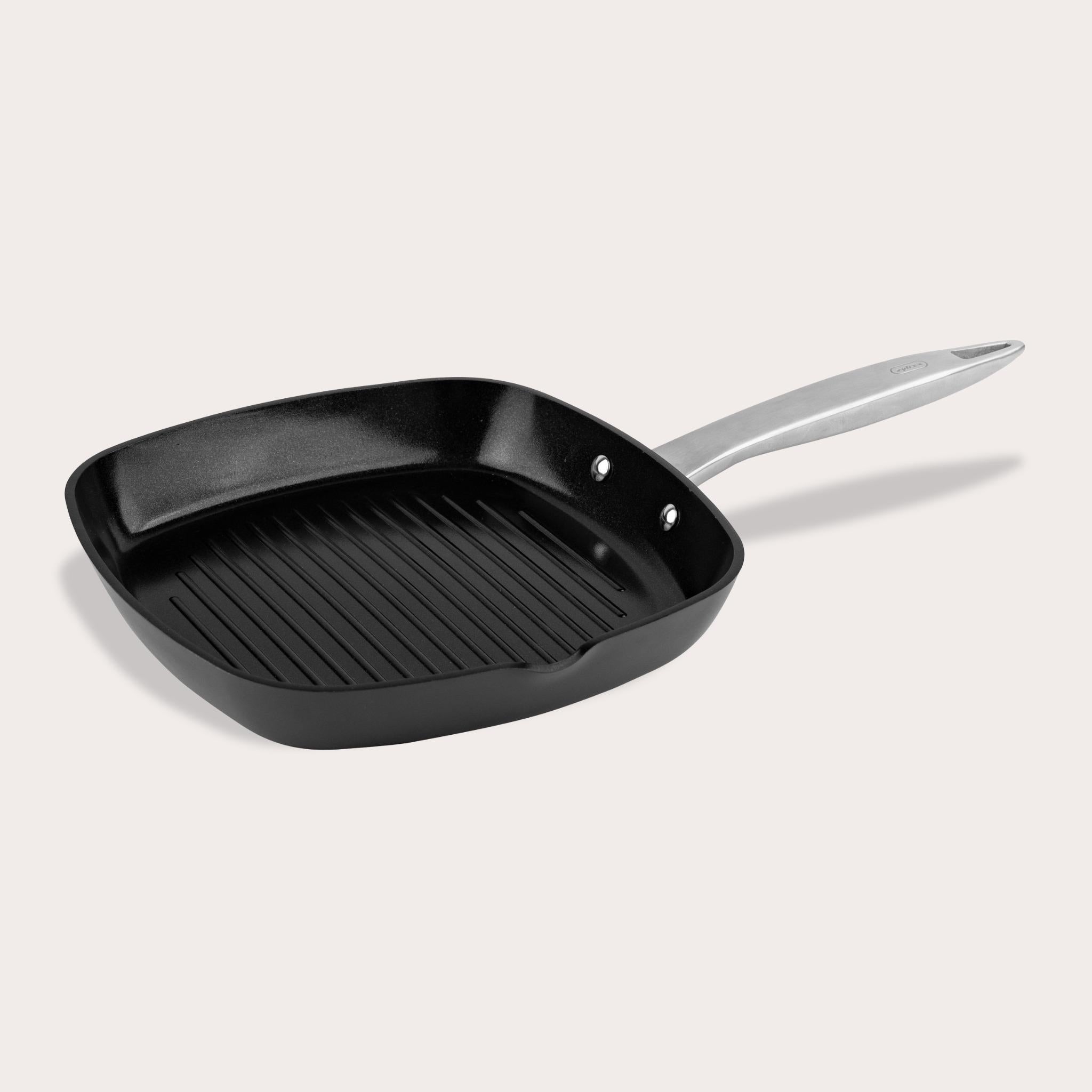 Zyliss Ultimate Pro Ceramic Nonstick Square Grill Pan - Healthy Cooking for Steaks, Vegetables & More | Perfect for Indoor Grilling & Stovetop Use