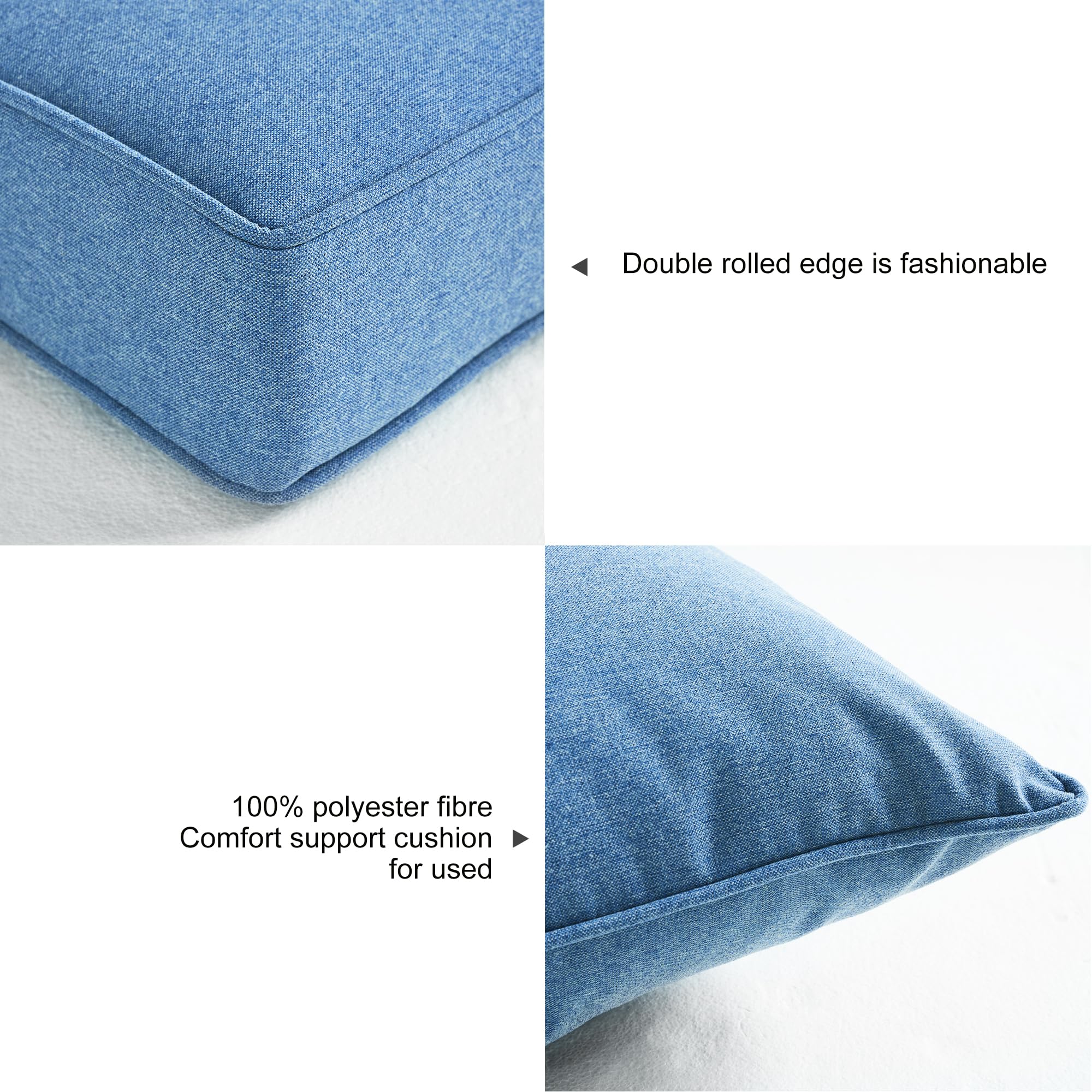 ARTPLAN All-Weather Indoor/Outdoor Chair Cushions Set with Deep Seat & Back Pillows - Waterproof Patio Furniture Cushions for Garden, Deck, Poolside & Porch Relaxation