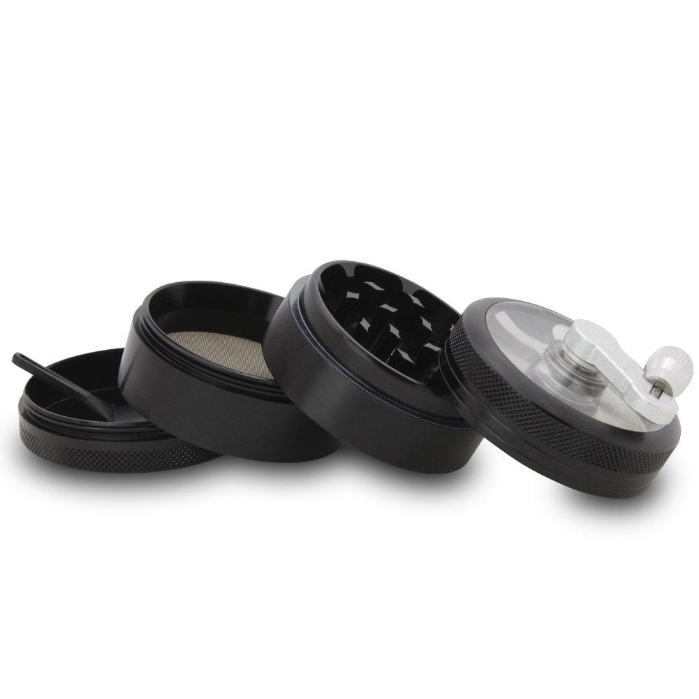 Premium Durable CNC Aluminum Alloy 4-Piece Herb Grinder - 55mm Diameter, Unbreakable Metal Design for Smooth Grinding | Perfect for Herbs, Spices, and Tobacco at Home or On-The-Go