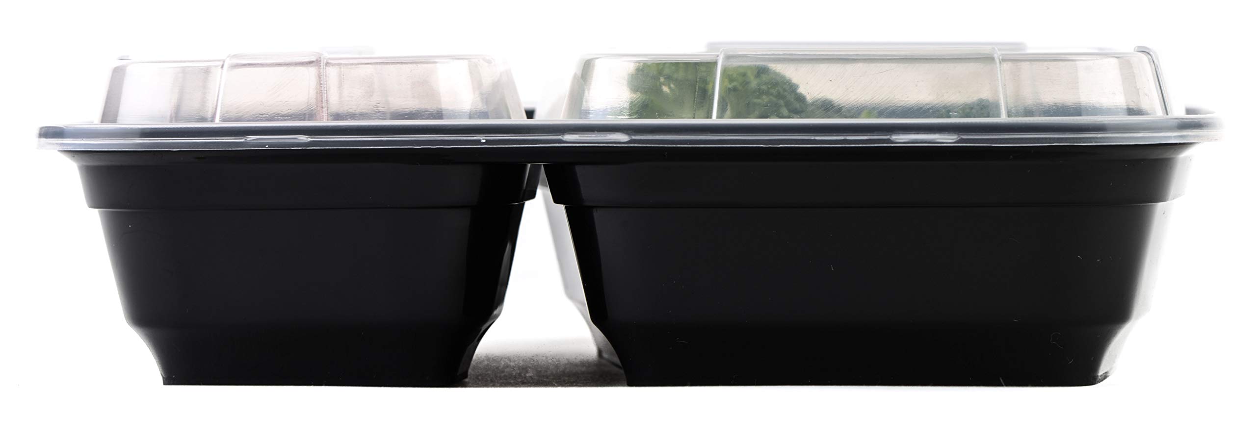 50-Pack 2-Compartment Bento Box Meal Prep Containers with Lids - 38oz BPA-Free Reusable Food Storage Containers | Microwave, Dishwasher & Freezer Safe | Stackable Lunch Boxes for Office, School & Meal Prepping