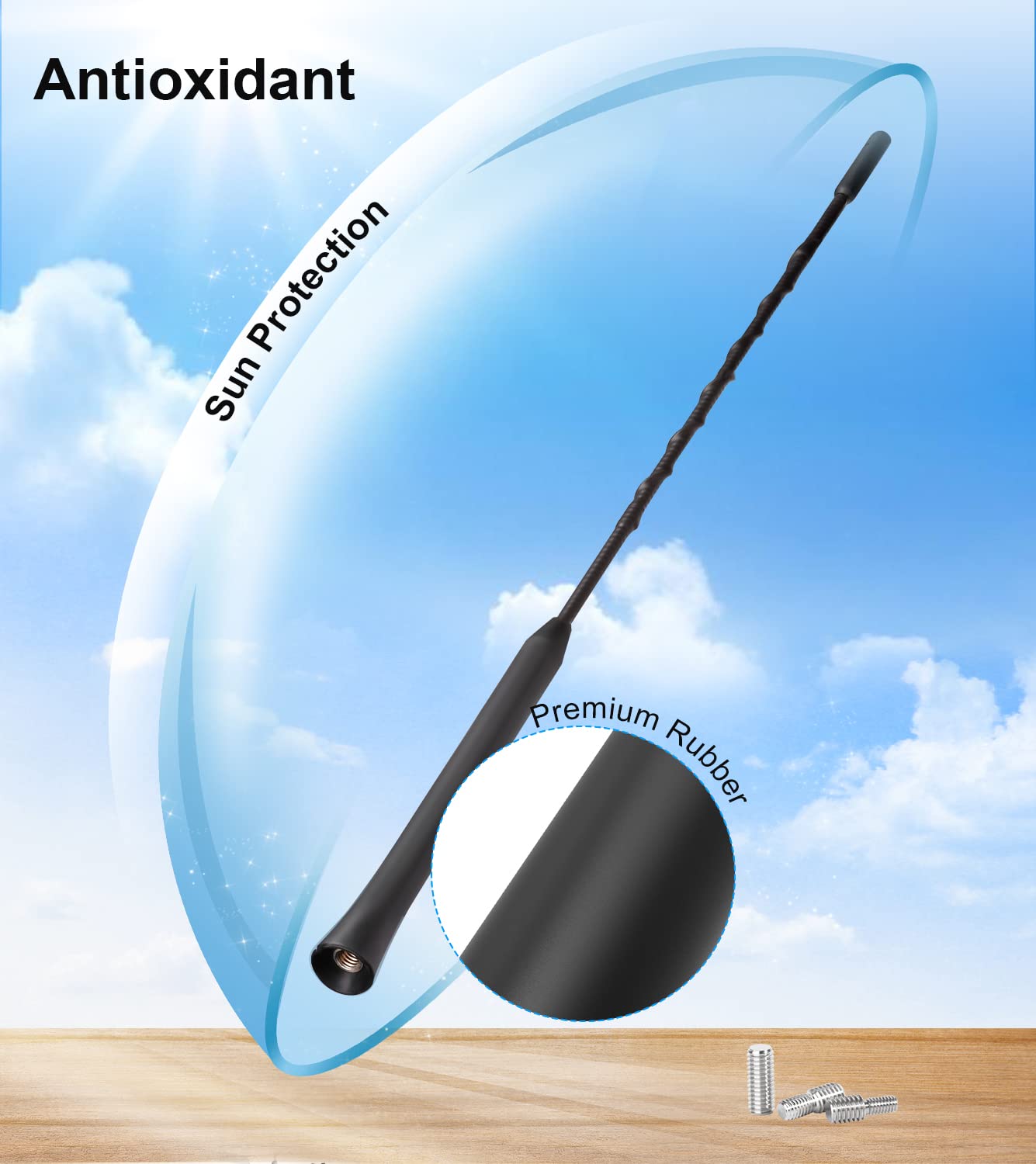 YIEHO Universal 28cm Car Antenna - High Power FM/DAB Radio Antenna for All Vehicle Models | Enhanced Signal Reception for Road Trips & Daily Commutes