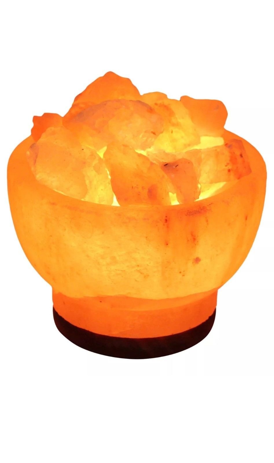 Himalayan Natural Salt USB Lamp - Fire Pit Shape with Pink Rock Salt Healing Crystals | Certified Safe Electric Parts | Bedside Night Light & Home Decor for Relaxation, Meditation, and Stress Relief