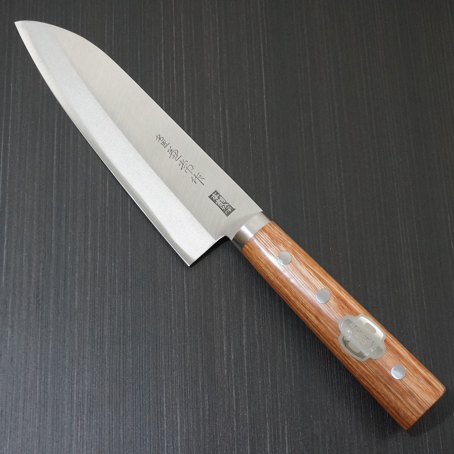 Kanetsune Santoku Knife 165mm - Premium Takefu Shiro 2 Clad Stainless Steel Japanese Kitchen Knife for Slicing, Dicing & Chopping Vegetables, Meat & Fish