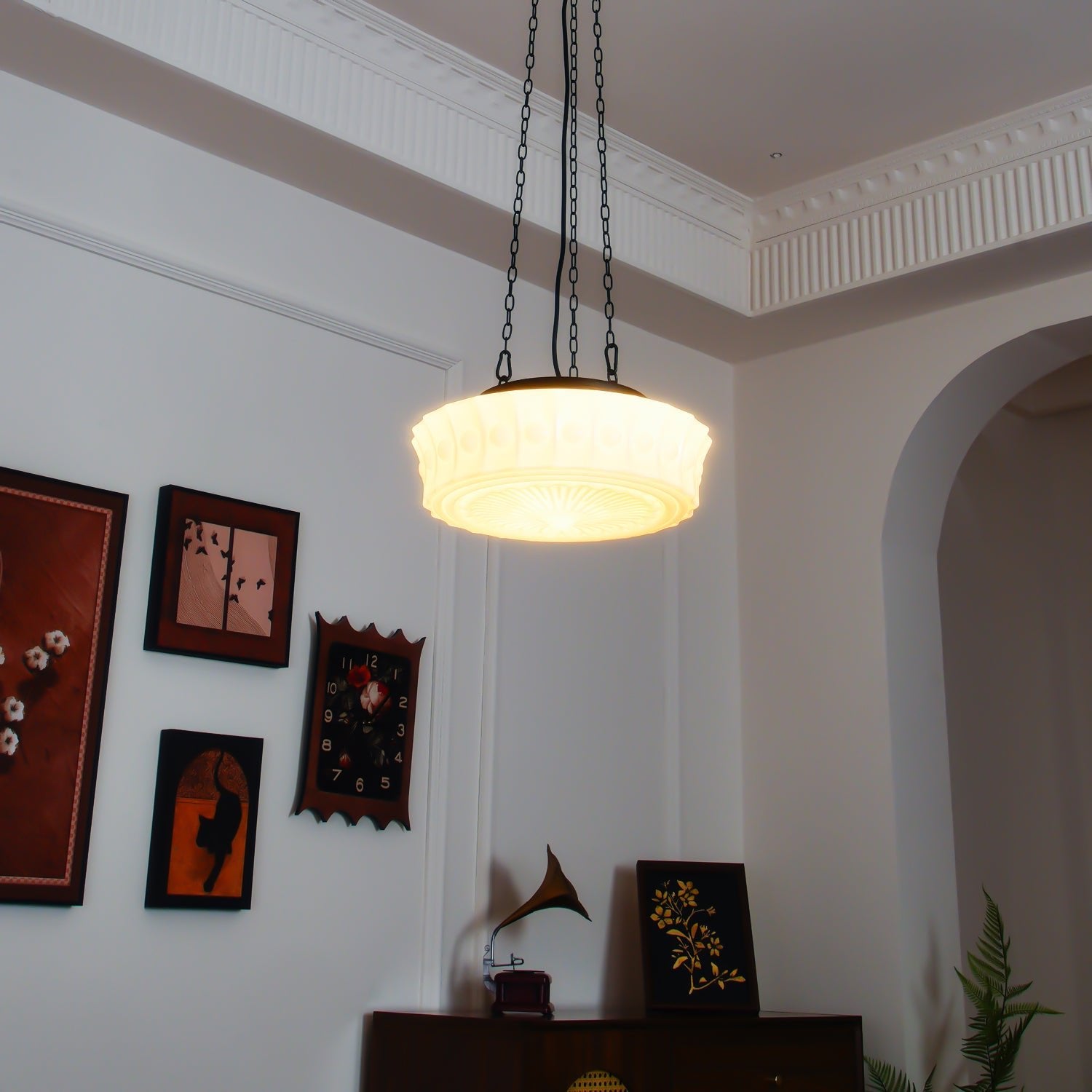 Charles Edwards Pendant Lamp - Modern Hanging Light Fixture for Kitchen Island, Dining Room & Living Room Decor