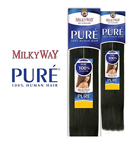 MilkyWay 100% Human Hair Weave - Pure Yaki Straight 12 Inch 350g Bundles | Brazilian Remy Hair Extensions for Black Women | Perfect for Daily Styling, Salon Looks & Special Occasions