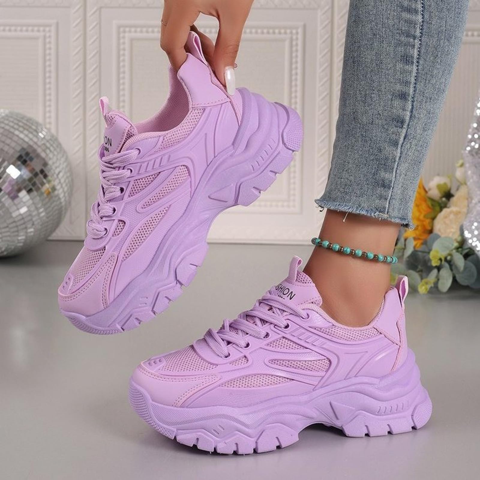 2025 Women's Fashion Sneakers - Lightweight Tennis Shoes for Gym, Workout & Walking | Non-Slip Breathable Mesh Design | Perfect for Running, Training & Casual Wear