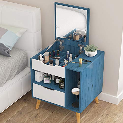 Modern Nordic Dresser with Mirror - Simple & Economical Makeup Vanity for Bedroom - Blue Bedroom Furniture | Perfect for Small Spaces & Daily Beauty Routine