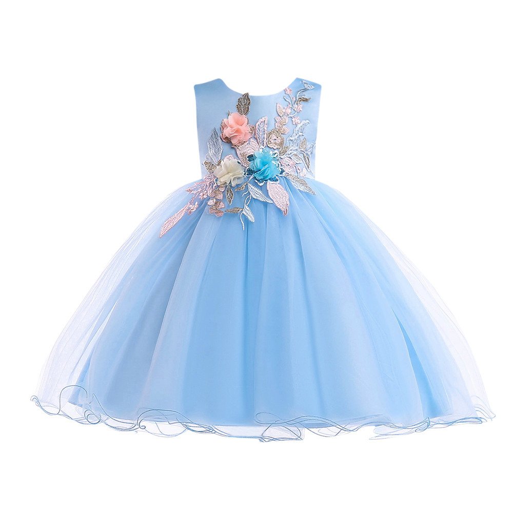 **Fineser Girls Princess Tutu Dress - Sleeveless Flower Pageant Party Dress for Weddings, Birthday, Pageants & Special Occasions**