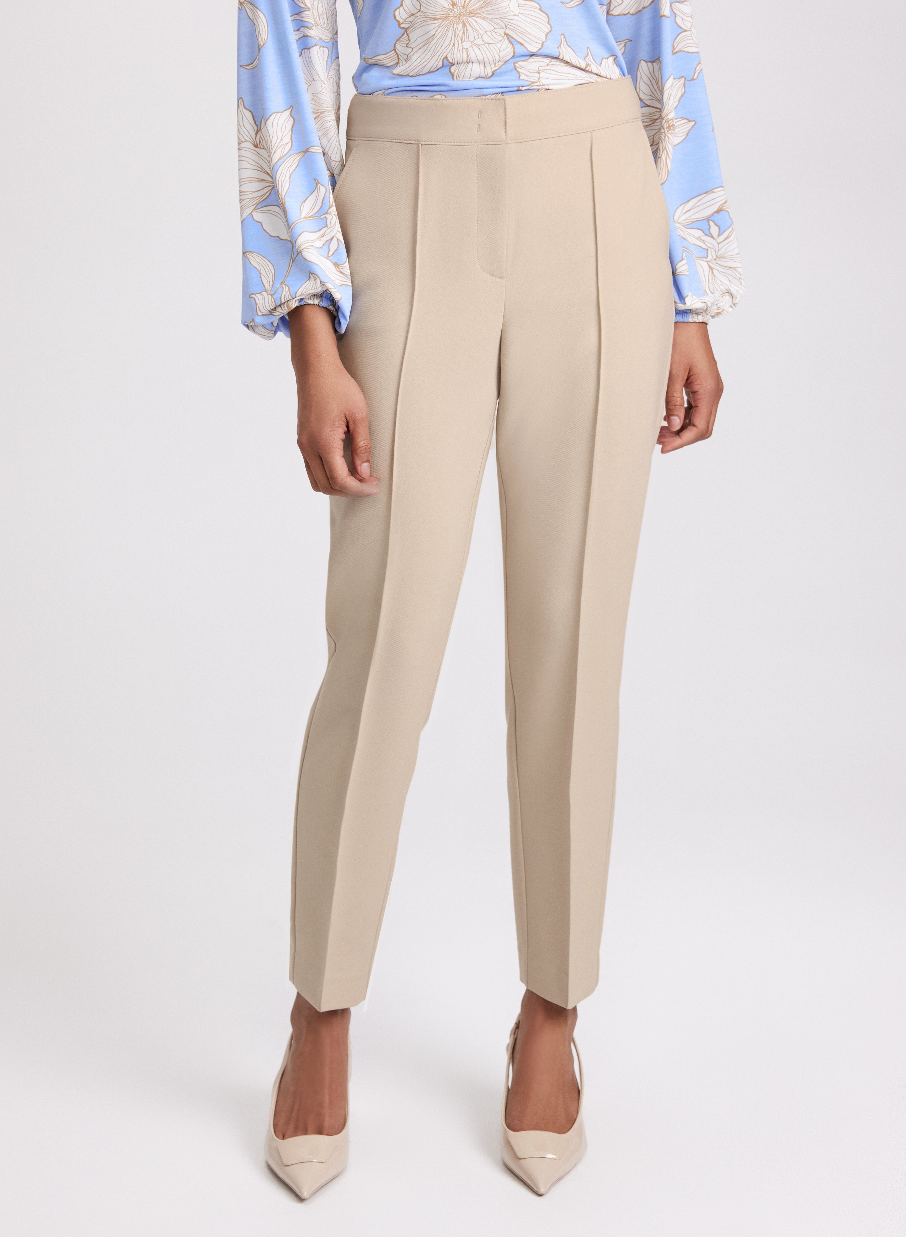 Emma Seamed Slim Leg Pants for Women - High Waist Stretchy Work Pants, Office & Business Casual Trousers - Perfect for Work, Travel & Everyday Wear