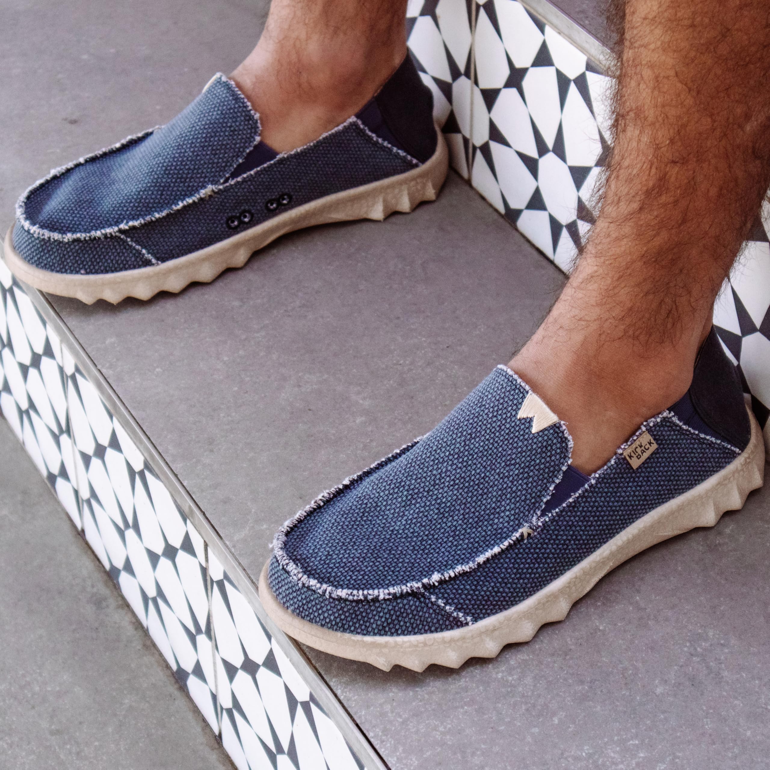 Kickback Couch Classic Men's Slip-On Canvas Loafers - Lightweight Casual Shoes for All-Day Comfort - Perfect for Work, Travel & Relaxation