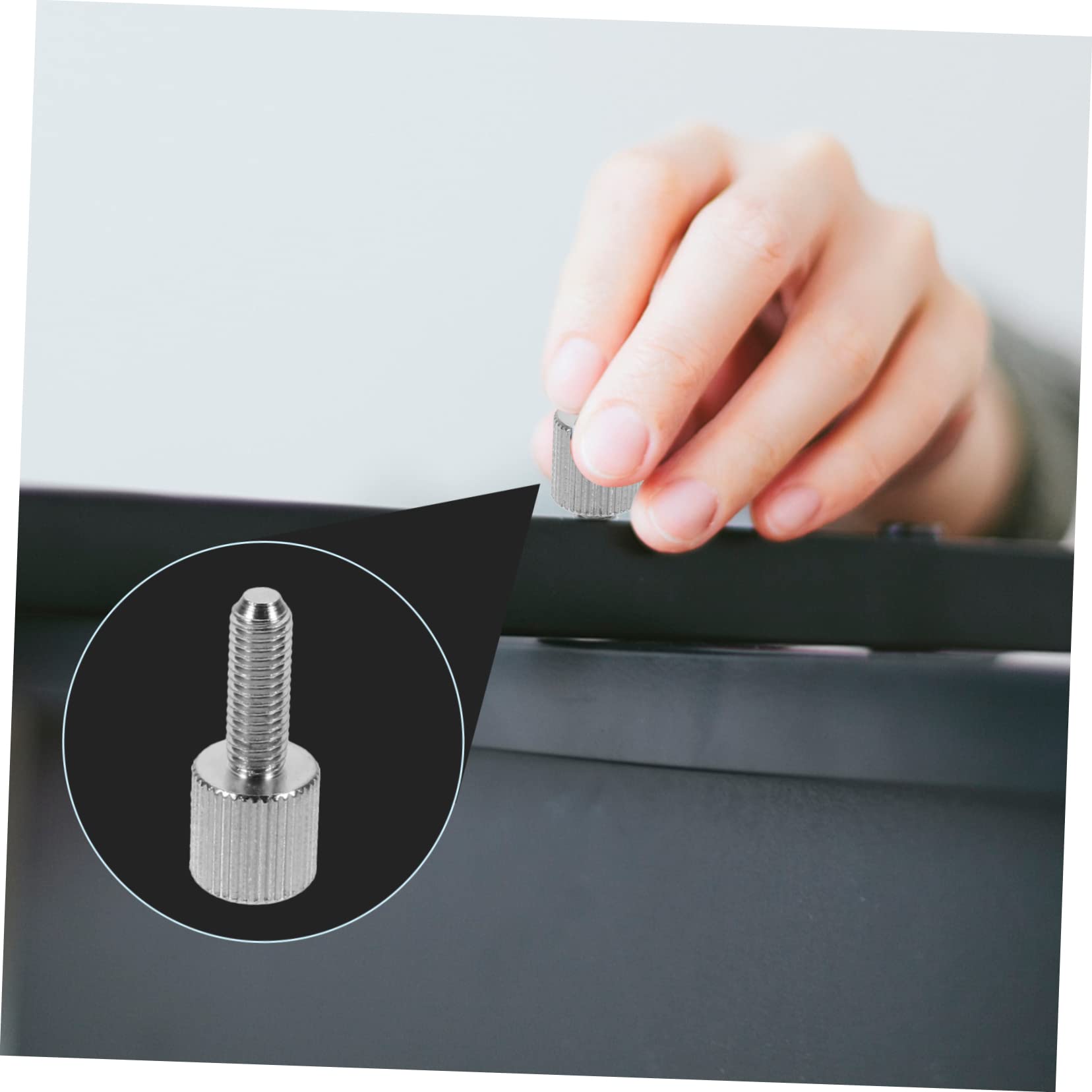 OSALADI 20pcs Knurled Thumb Screws for Computer Case - High Head Nickel-Plated Iron Screws, RGB PC Case Accessories - Perfect for DIY Computer Builds & Case Modifications