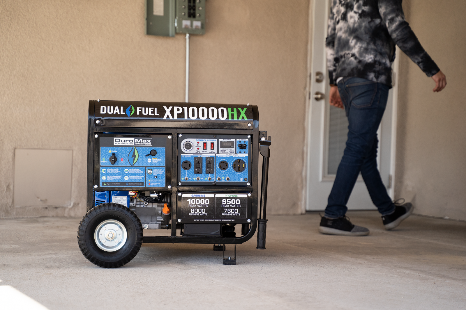 10,000W Dual Fuel Portable Inverter Generator with CO Alert - Reliable Backup Power for Camping, RV, Home & Emergency Use