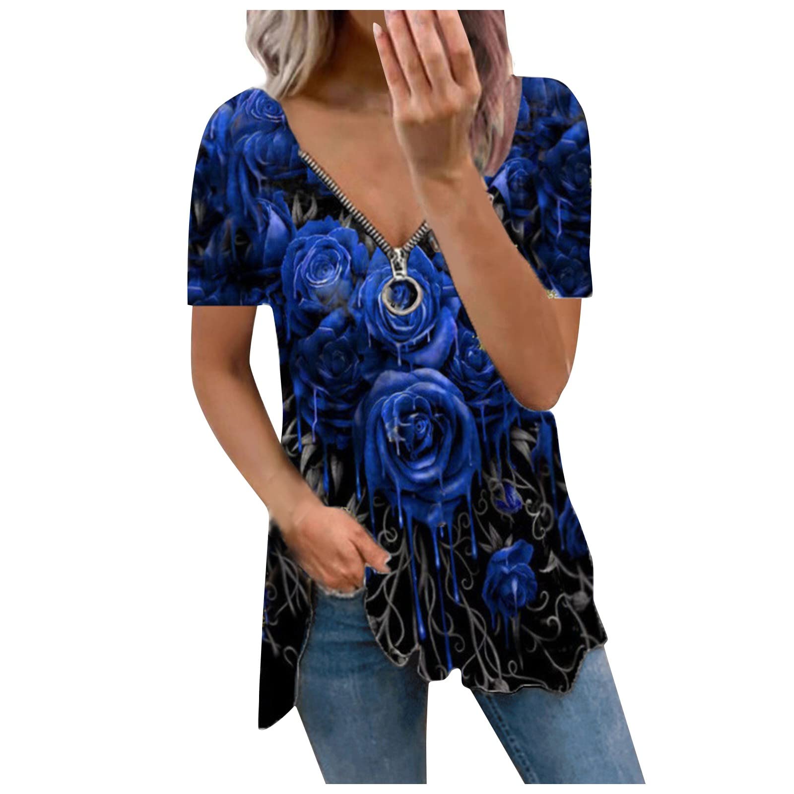 Plus Size Women's Tank Tops & Blouses - Solid Color Round Neck Short Sleeve Tops for Casual Wear, Summer Outfits & Office Attire