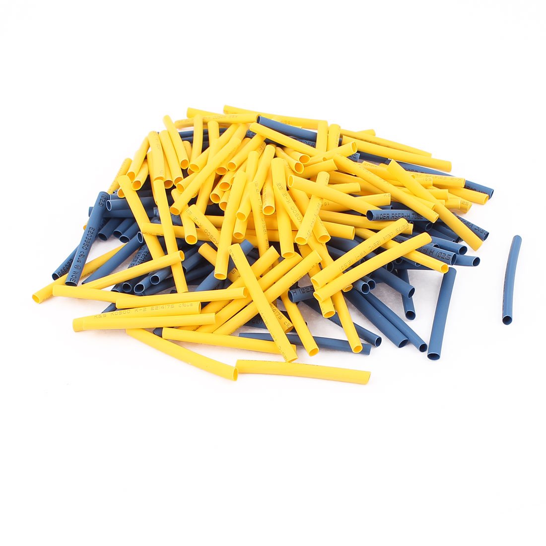 200Pcs 2.5mm Heat Shrink Tubing Kit - Yellow & Blue Shaft Collars with 2:1 Ratio for Wire Protection, Cable Sleeving, and DIY Electrical Projects - Perfect for Automotive, Electronics, and Home Wiring Repairs