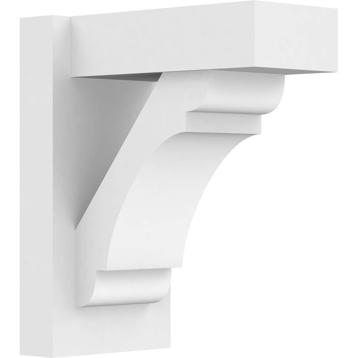 Ekena Millwork OUTP07X12X14OLY05 White Olympic Architectural Grade PVC Outlooker with Block Ends - 7