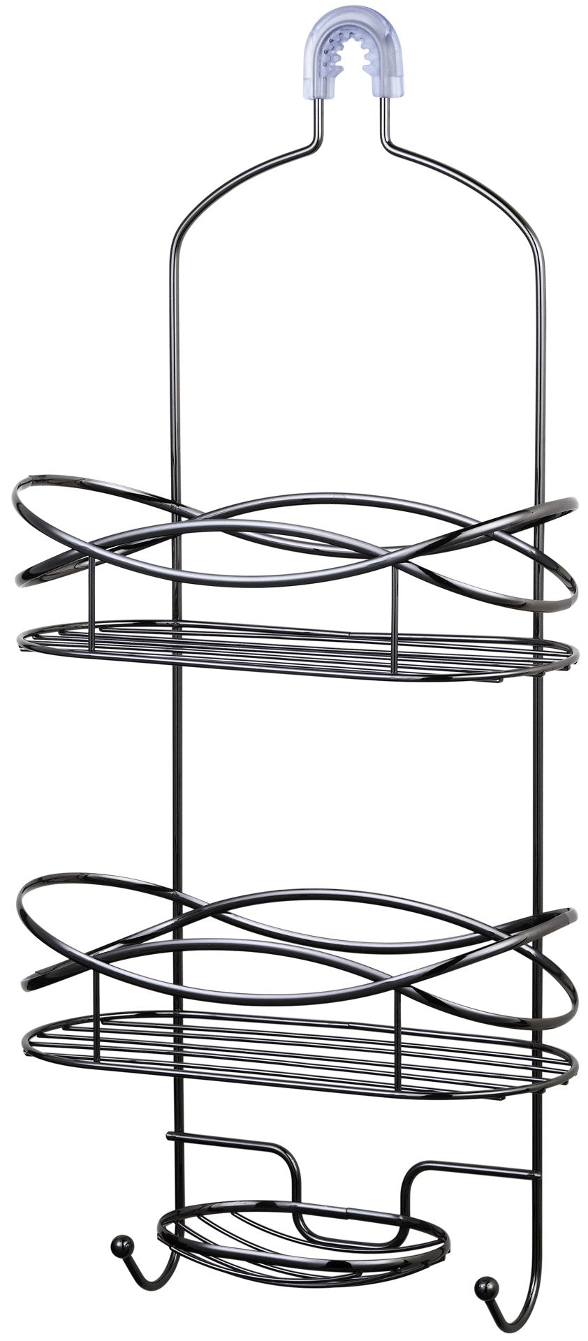 ITY Black Nickel Shower Caddy L0891BN - Rustproof Bathroom Organizer with Adjustable Hooks for Shampoo, Soap & Beauty Products - Perfect for Small Spaces & Apartment Showers