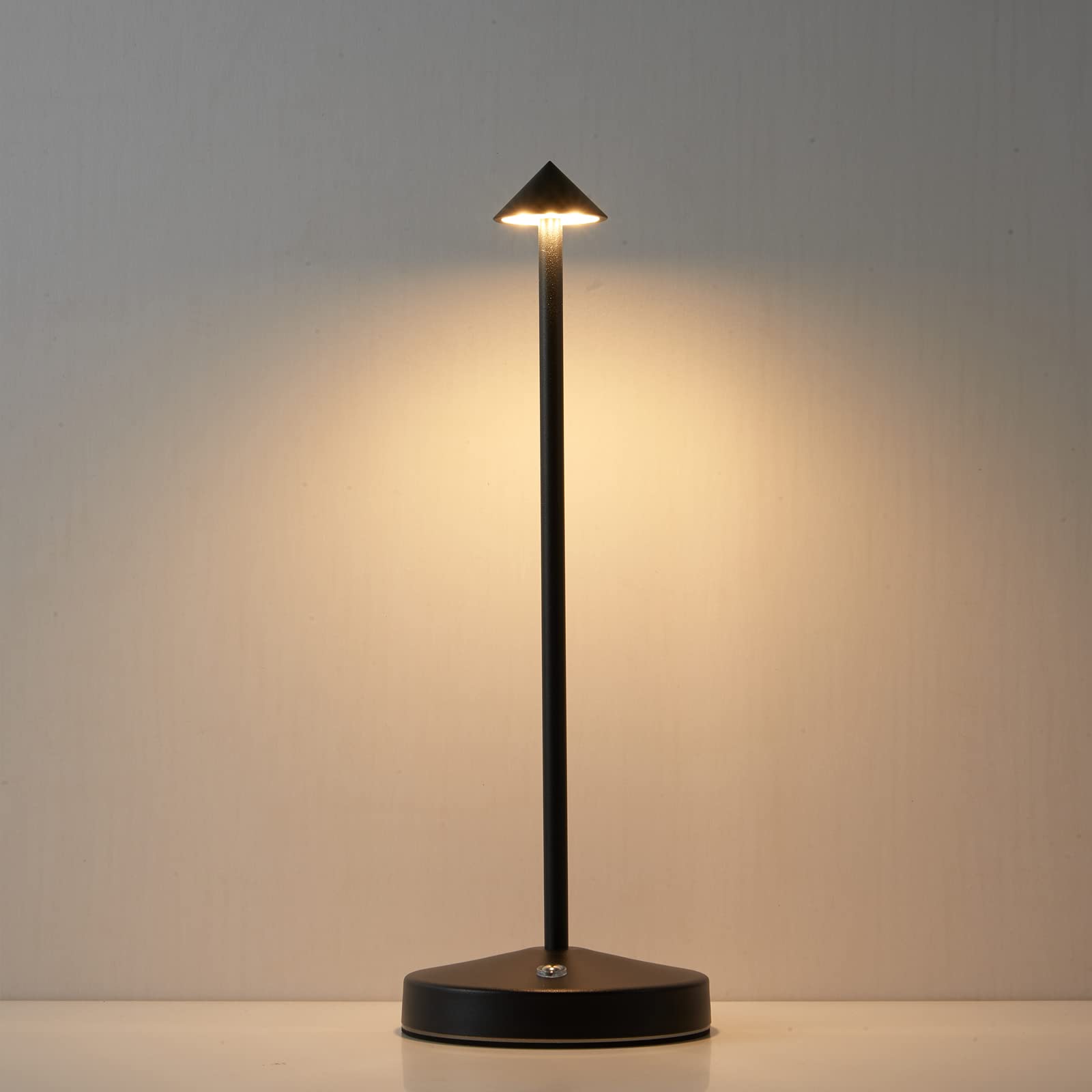 Rechargeable LED Touch Bar Lamp - Cordless Table Lamp with 2-Level Dimmable Brightness, Portable Battery Desk Light for Bedroom, Living Room & Restaurant - Minimalist Night Light (Black) | Perfect for Romantic Dinners, Reading & Home Decor