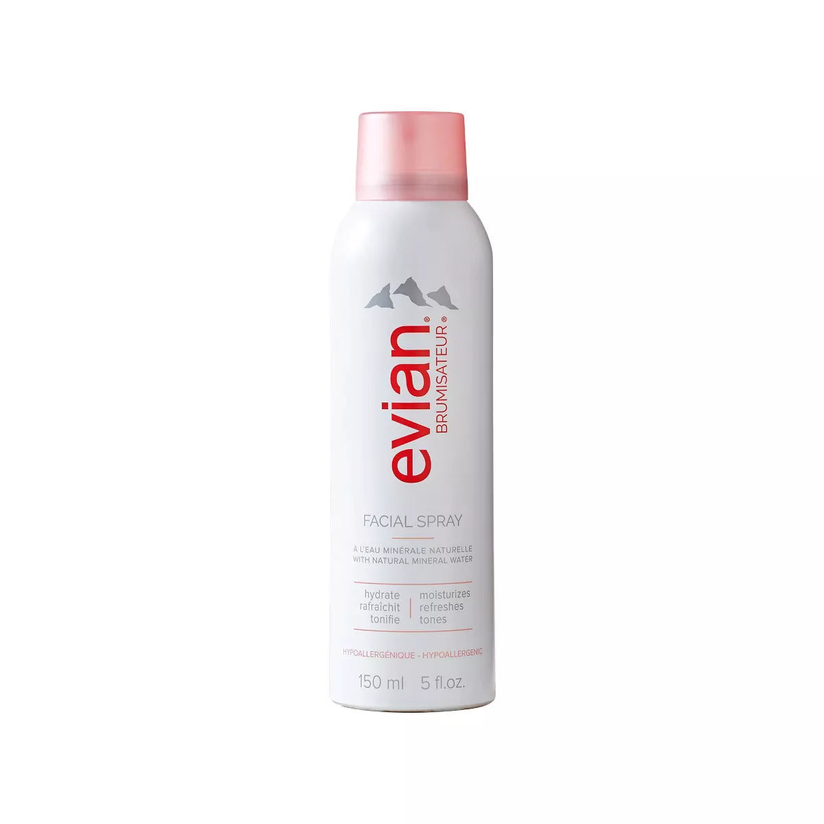 Evian Natural Mineral Water Facial Spray - Hydrating & Refreshing Mist for Dry Skin, Makeup Setting & On-the-Go Skincare - Travel Size 5oz