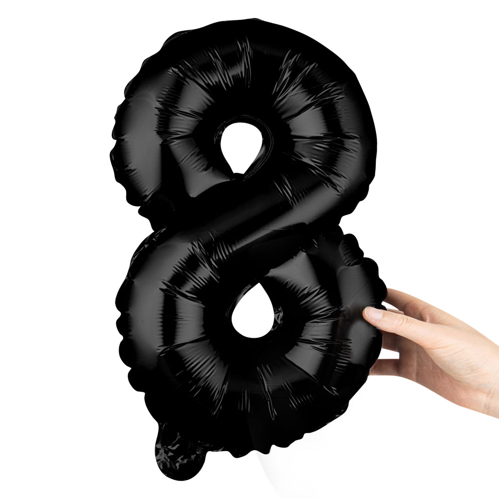 Balloonify Black Mylar Number 8 Balloon - 16 Inch Large Foil Balloon for Birthday Party Decorations (1 Count Box) | Perfect for Anniversary, Graduation & Celebration Events