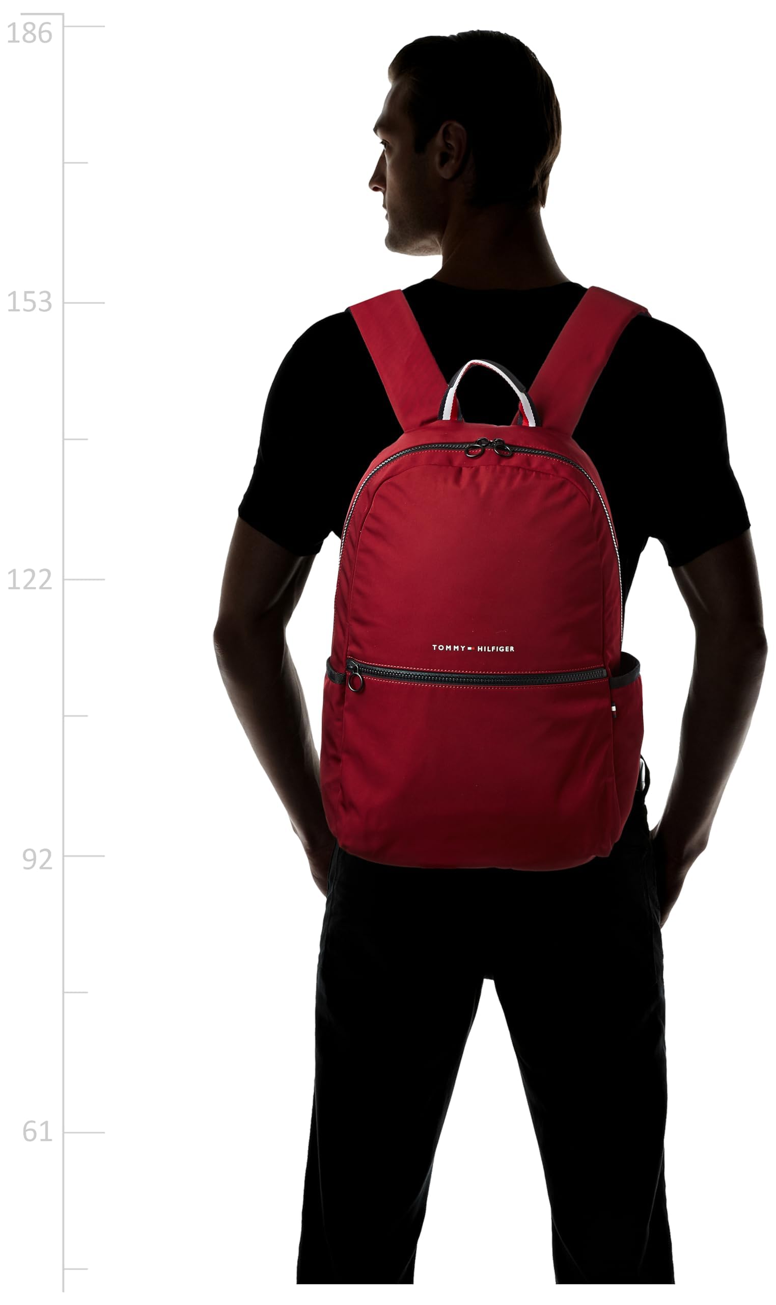 Tommy Hilfiger Men's TH Horizon Laptop Backpack - Red, One Size - Stylish & Durable Computer Bag for Work, School & Travel