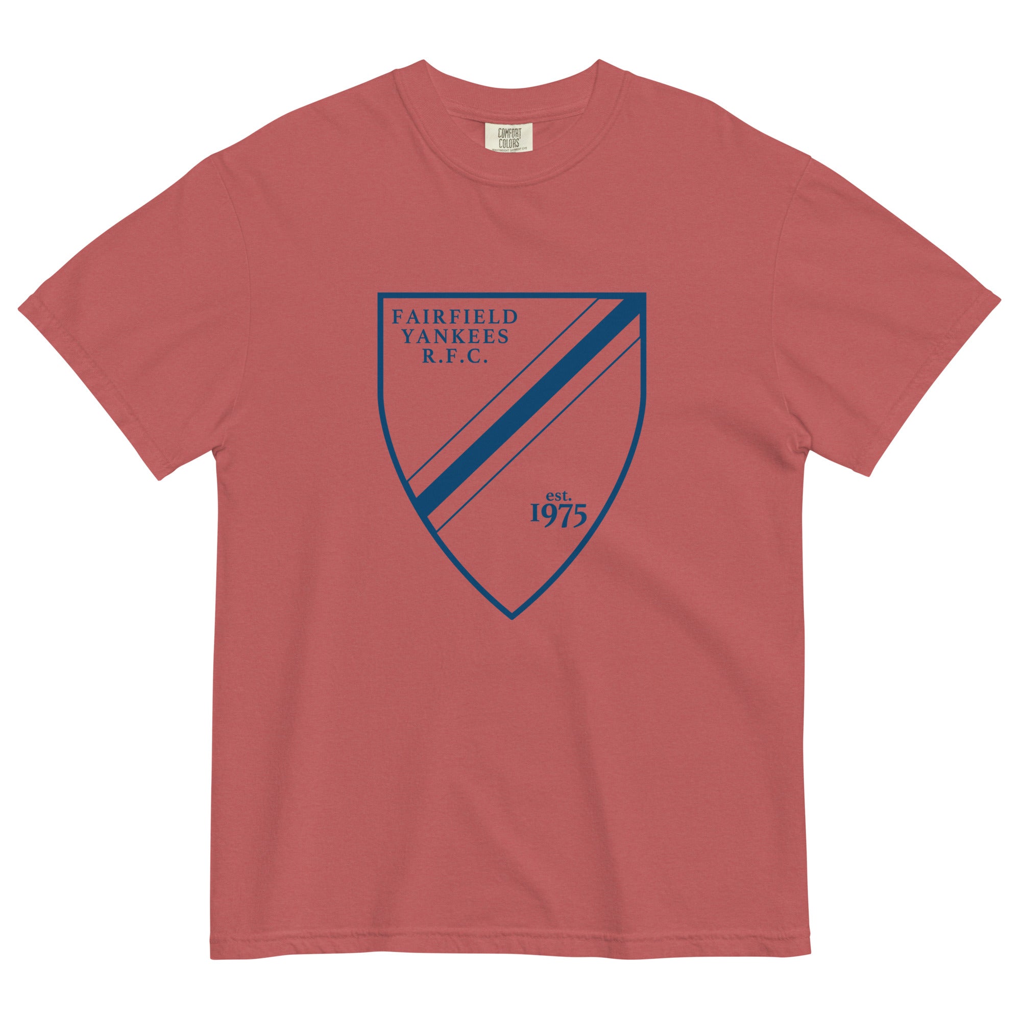 Fairfield Yankees RFC Garment Dyed Cotton T-Shirt - Vintage Washed Soft Crewneck Tee for Men | Casual Wear, Sports Fan Apparel, Everyday Outfits