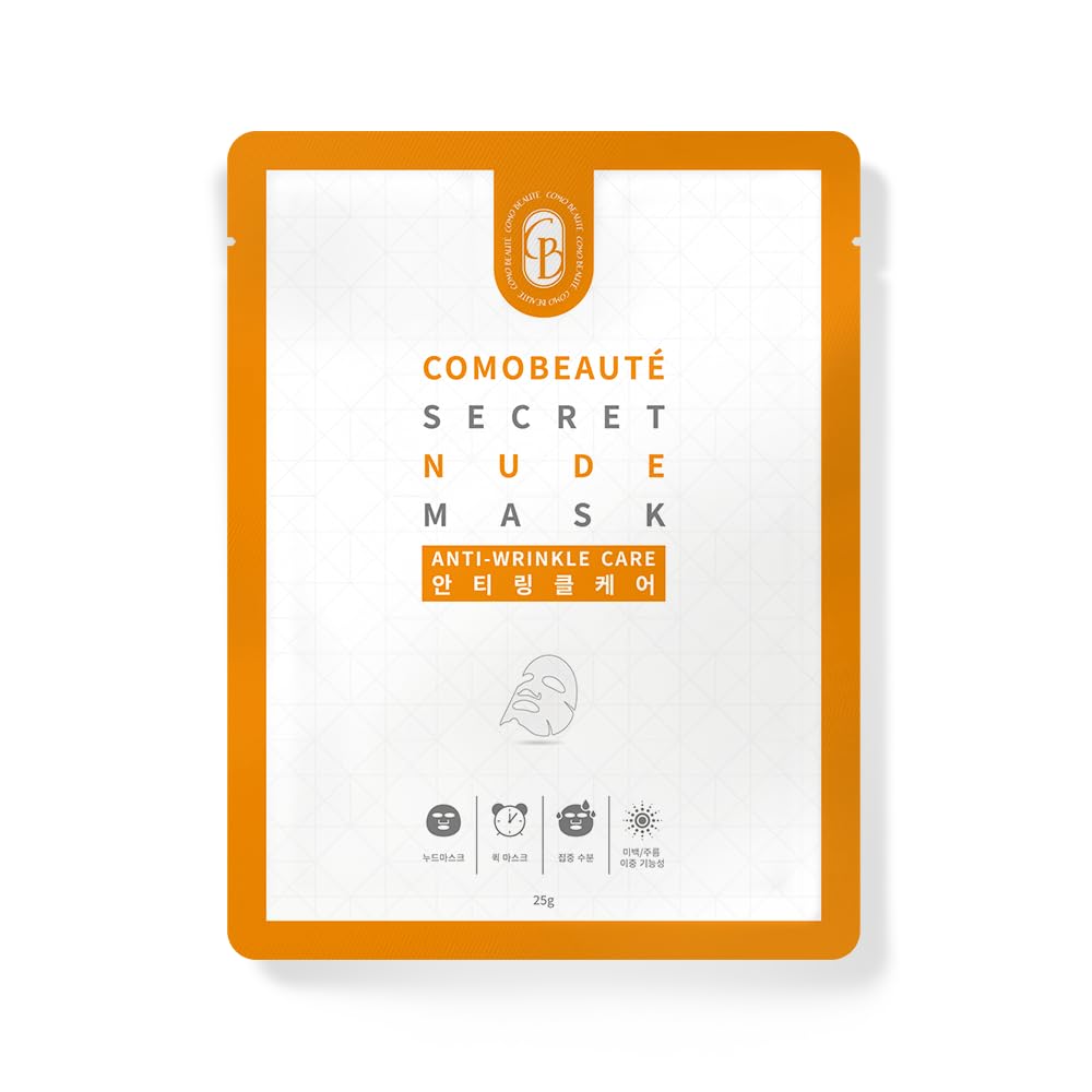 MissDragon COMOBEAUTE Anti-Wrinkle Facial Mask (1 Pack) – Korean Skincare Sheet Mask with Cica, Hyaluronic Acid & Niacinamide for Anti-Aging & Hydration | Perfect for Night Routine & Self-Care Days