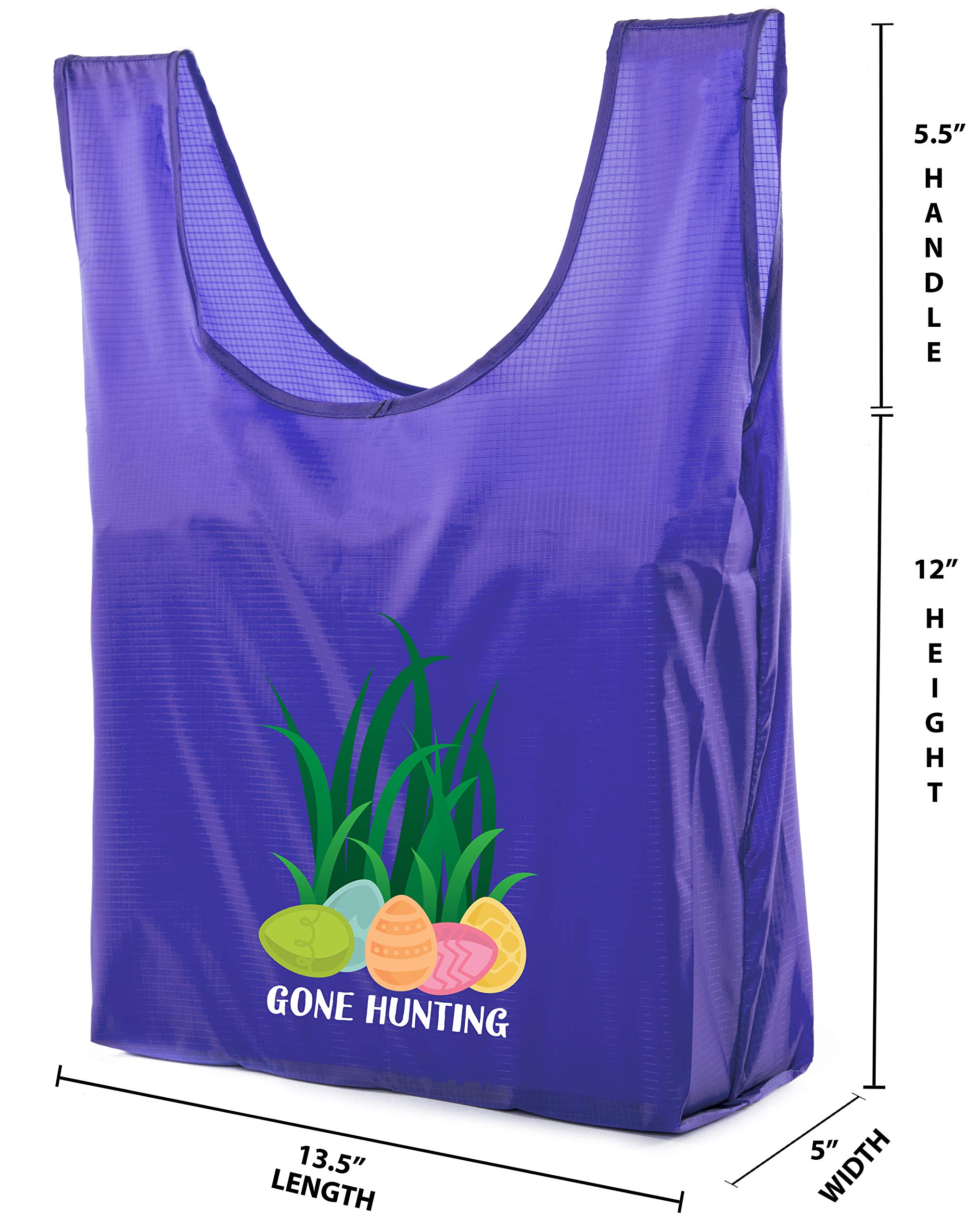 Easter Basket Bags - Bulk Reusable Grocery Tote Bags for Easter Egg Hunt & Shopping | Perfect for Easter Celebrations, Party Favors & Eco-Friendly Grocery Trips