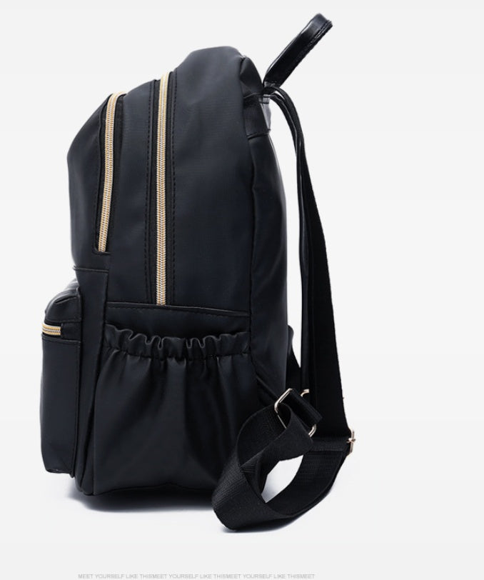 Waterproof Women's Backpack - Lightweight Black Cloth Backpack for Hiking, Travel & Daily Use
