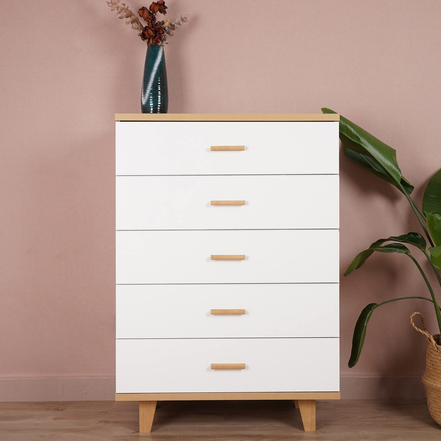Modern Wood 5-Drawer Dresser - 45.5