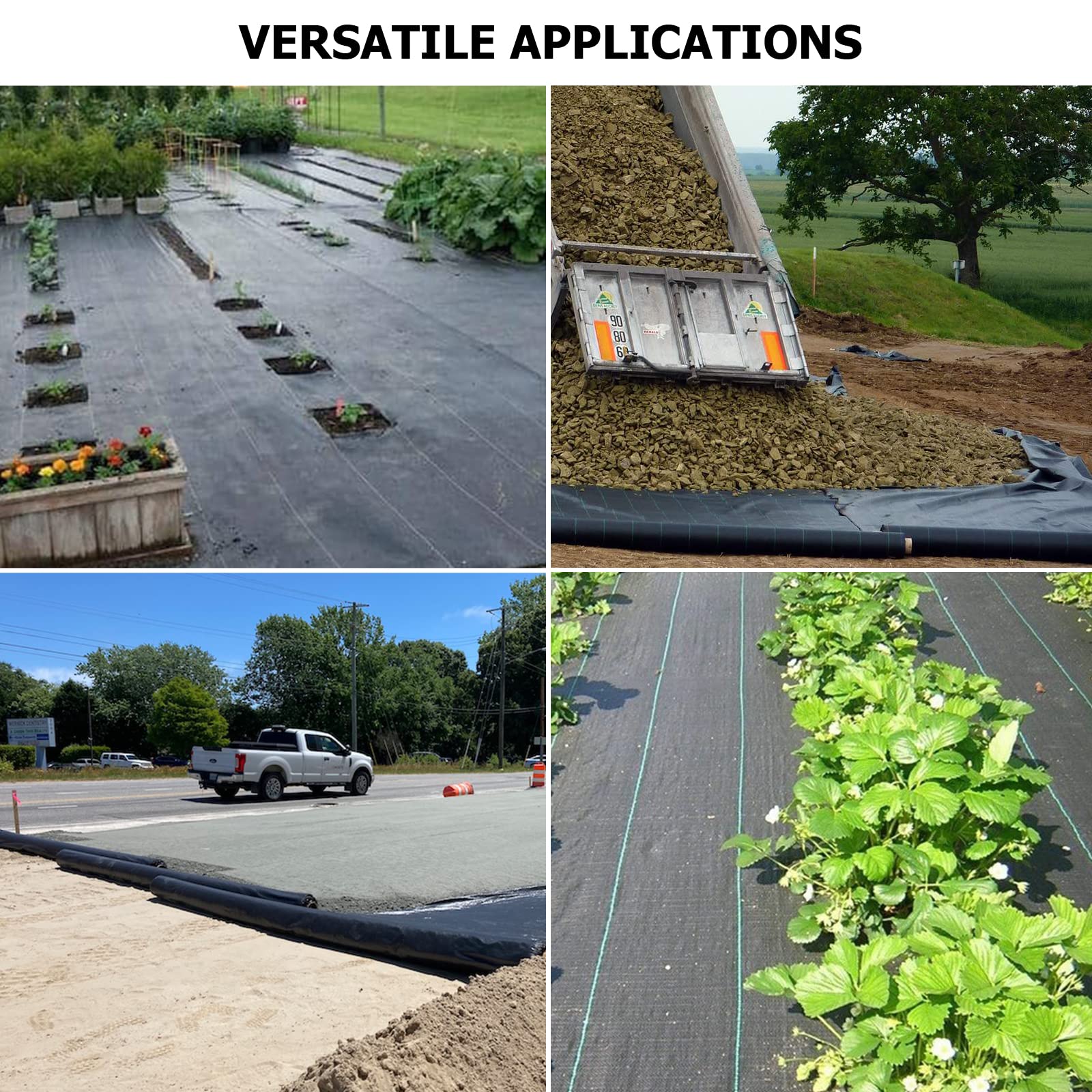 Heavy Duty 6.5x330 ft Driveway Fabric - 3.5OZ Commercial Grade Weed Barrier & Landscape Fabric for Erosion Control, French Drains, Construction Projects | Perfect for Road Stabilization, Garden Weed Prevention & Landscaping Projects