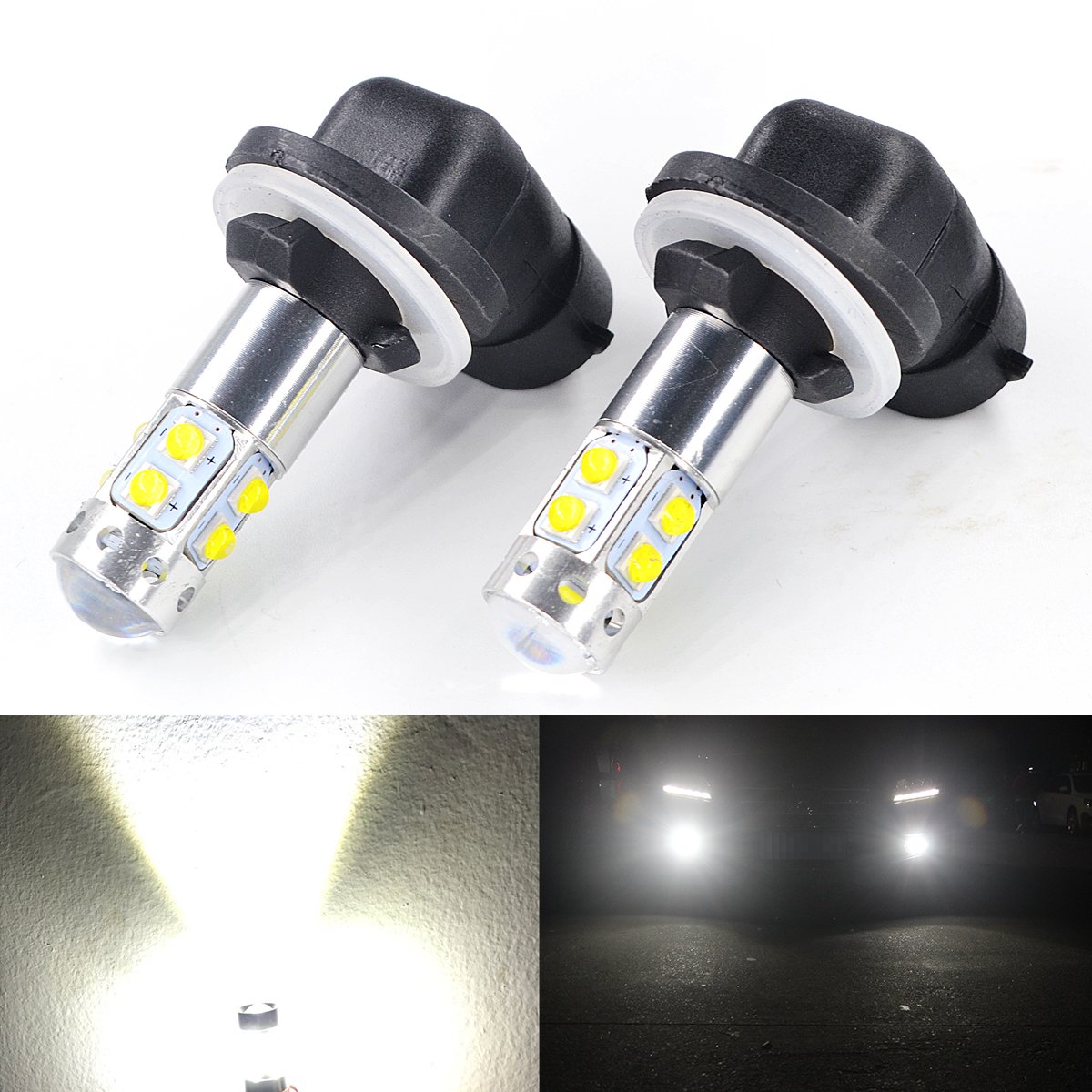 TOPOND 50W CREE High Power LED Fog Light Bulbs - 881 889 Xenon White Replacement for Truck Fog Lights & DRL - Extreme Brightness for Off-Road Driving, Night Visibility & Safety Enhancement
