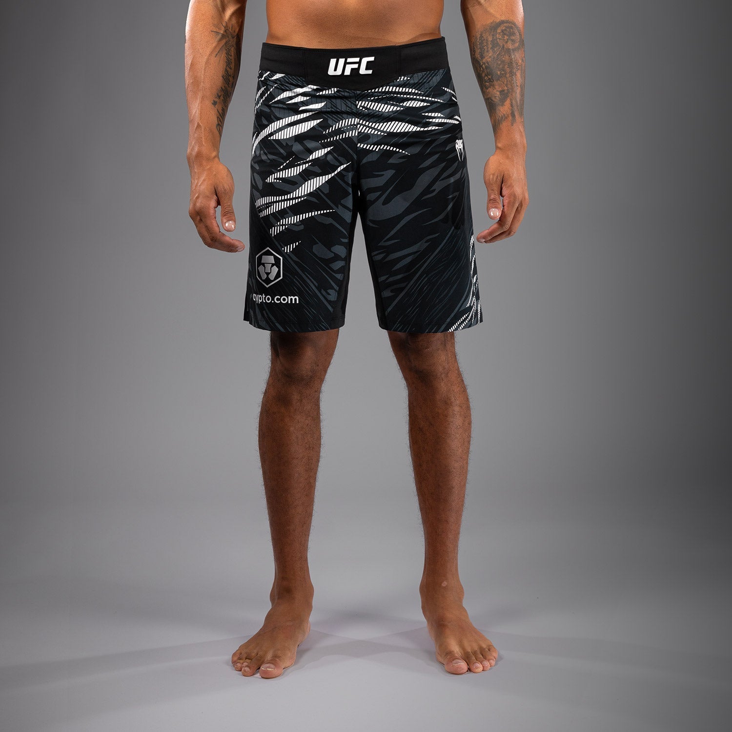 Venum UFC Fusion Authentic Men's Fight Night Shorts - Long Fit, Black - MMA Training & Competition Gear for Fighters