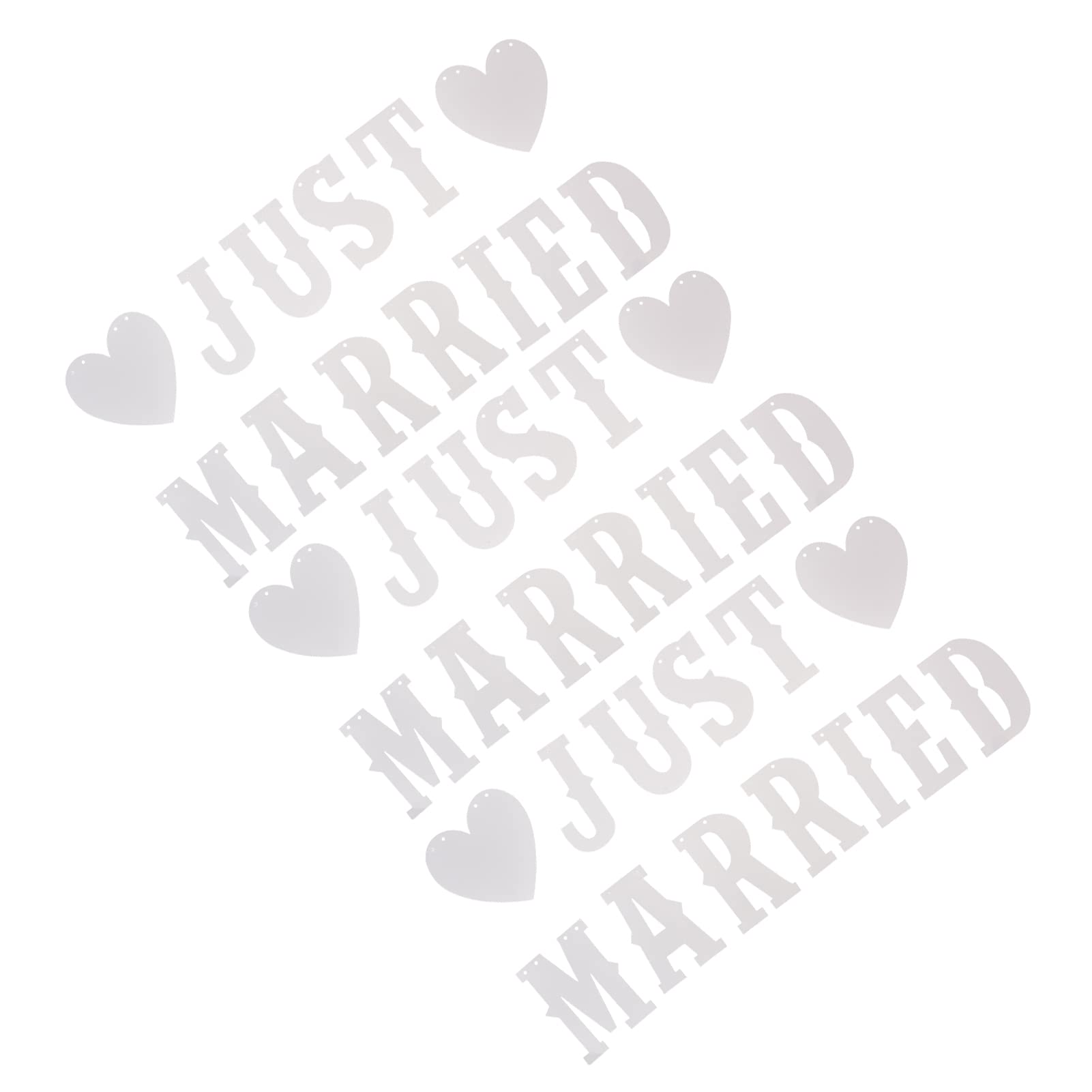 Just Married Banners - Cute Wedding Decorations for Parties, Cars & Reception - Perfect for Bridal Showers, Bachelorette Parties & Honeymoon Send-offs