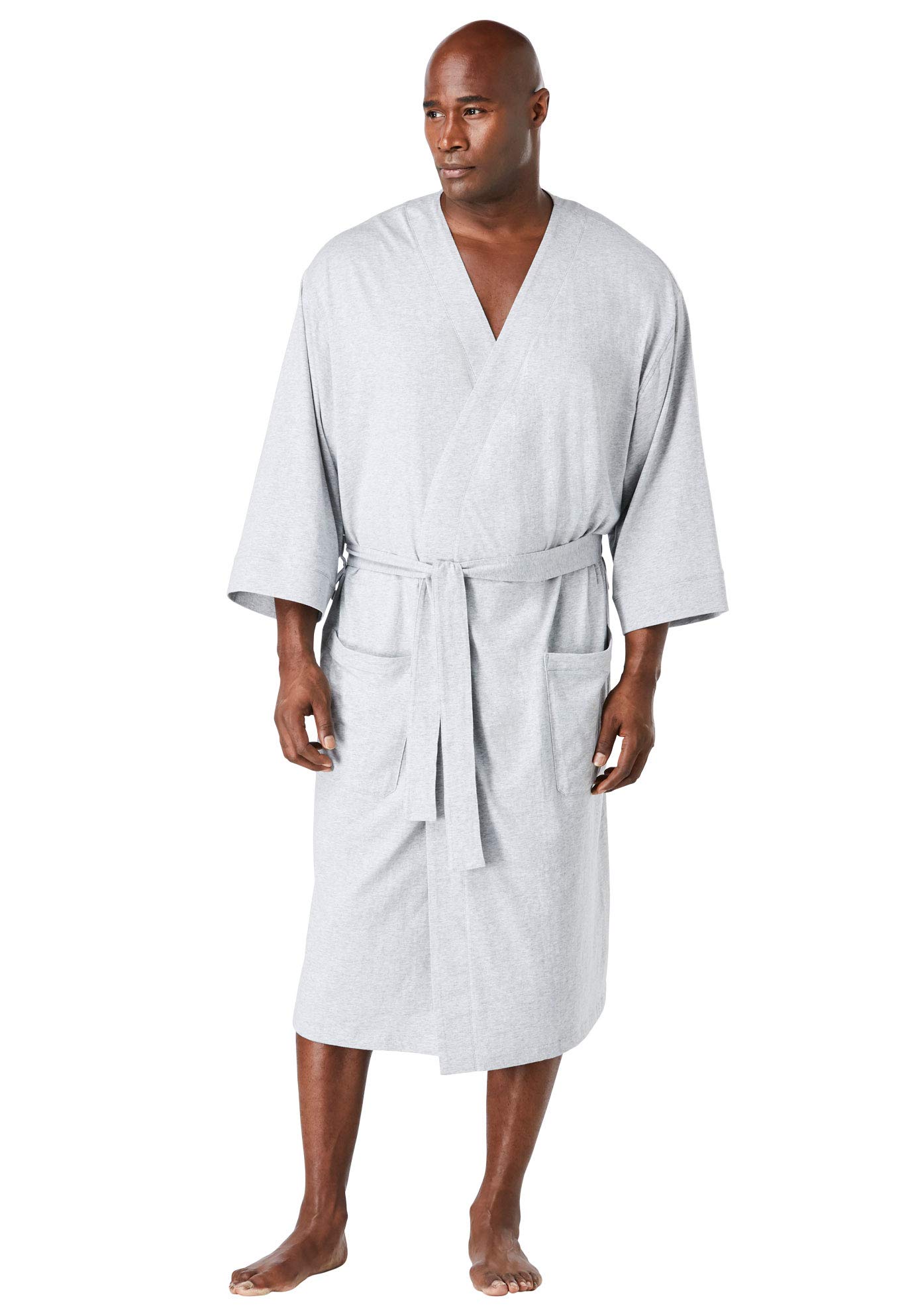KingSize Men's Big & Tall Cotton Jersey Robe - Soft & Comfortable Bathrobe for Relaxation at Home, Spa & Lounging