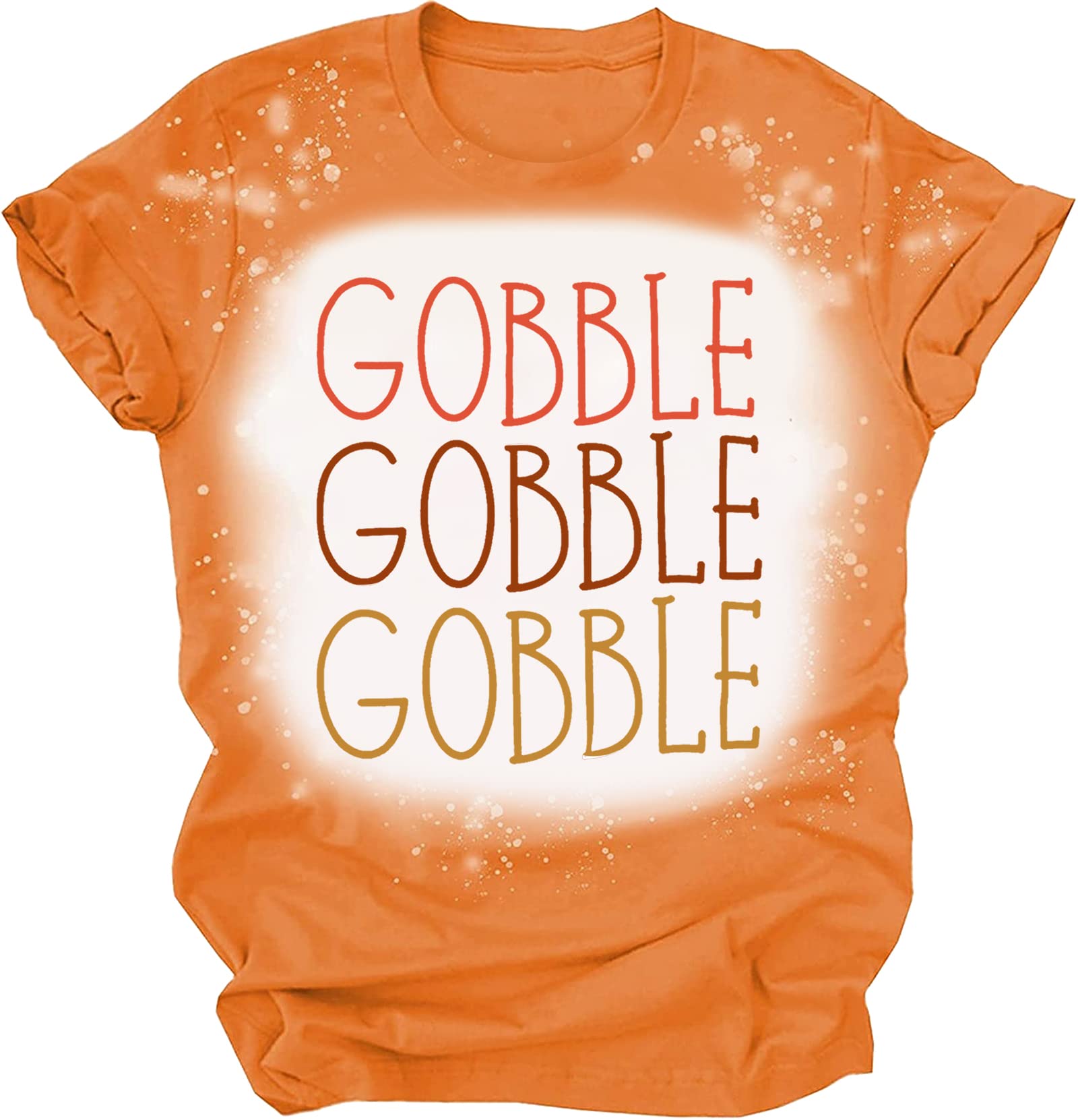 FAYALEQ Women's Funny Gobble Gobble Thanksgiving T-Shirt - Short Sleeve Graphic Tee with Letter Print | Perfect for Thanksgiving Parties, Family Gatherings & Holiday Outfits