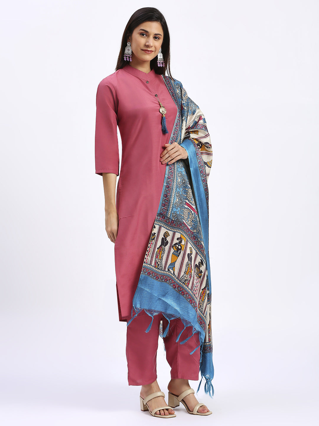 Elegant Baby Pink Designer Ready-Made Pant Suit with Printed Work - Perfect for Weddings, Parties & Special Occasions
