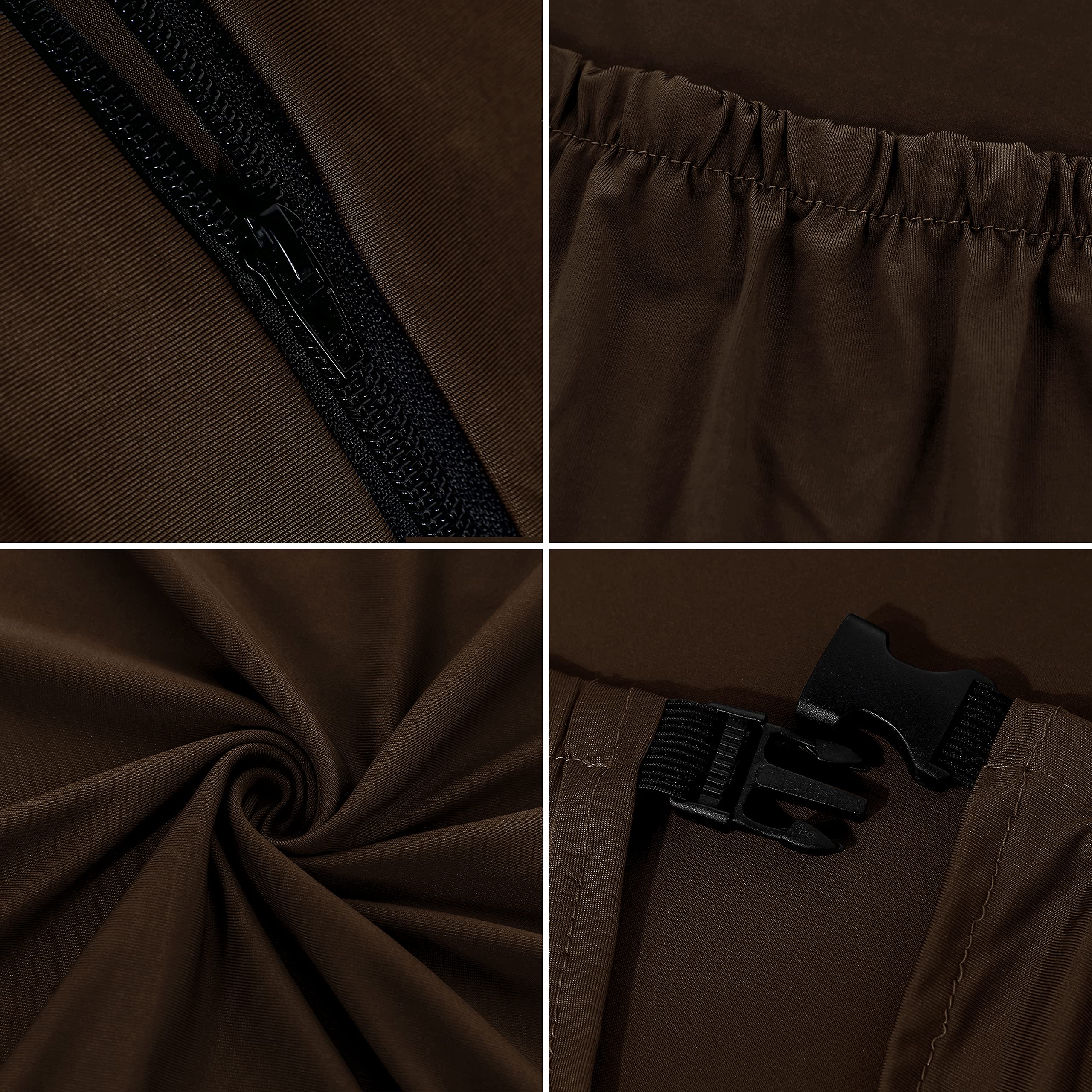 SARAFLORA Stretchable Washable Gaming Chair Cover - Universal Fit for Armchair, Swivel Chair, Office Chair & Computer Boss Chair - X-Large Brown - Perfect for Home Office, Gaming Setup & Workspace Comfort