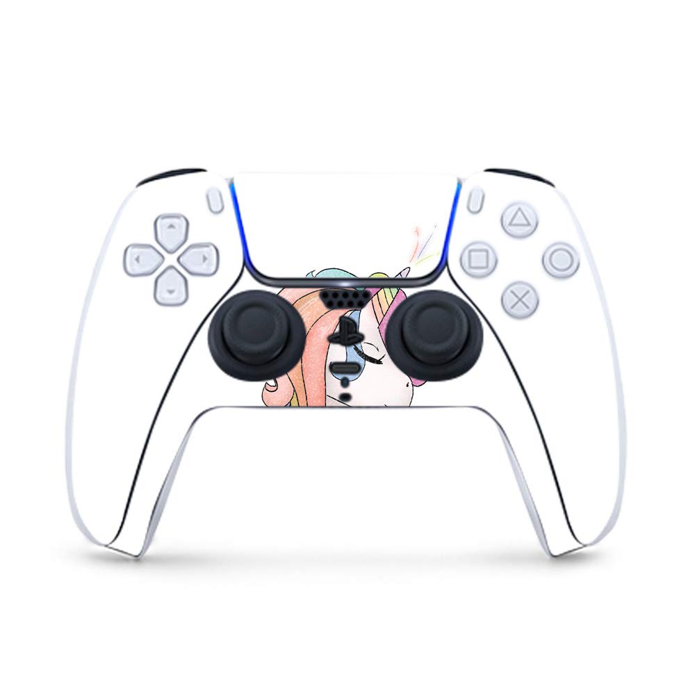 Premium Glossy Glitter Gaming Skin for PS5 Controller - Unicorn Magic Design | Durable High-Gloss Finish | Easy to Apply & Remove | Made in USA | Perfect for Gaming Enthusiasts & Customization Lovers